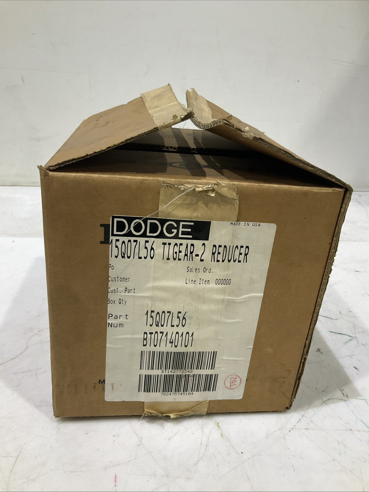 DODGE 15Q07L56 TIGEAR-2 RIGHT ANGLE QUILL WORM GEAR REDUCER H3C