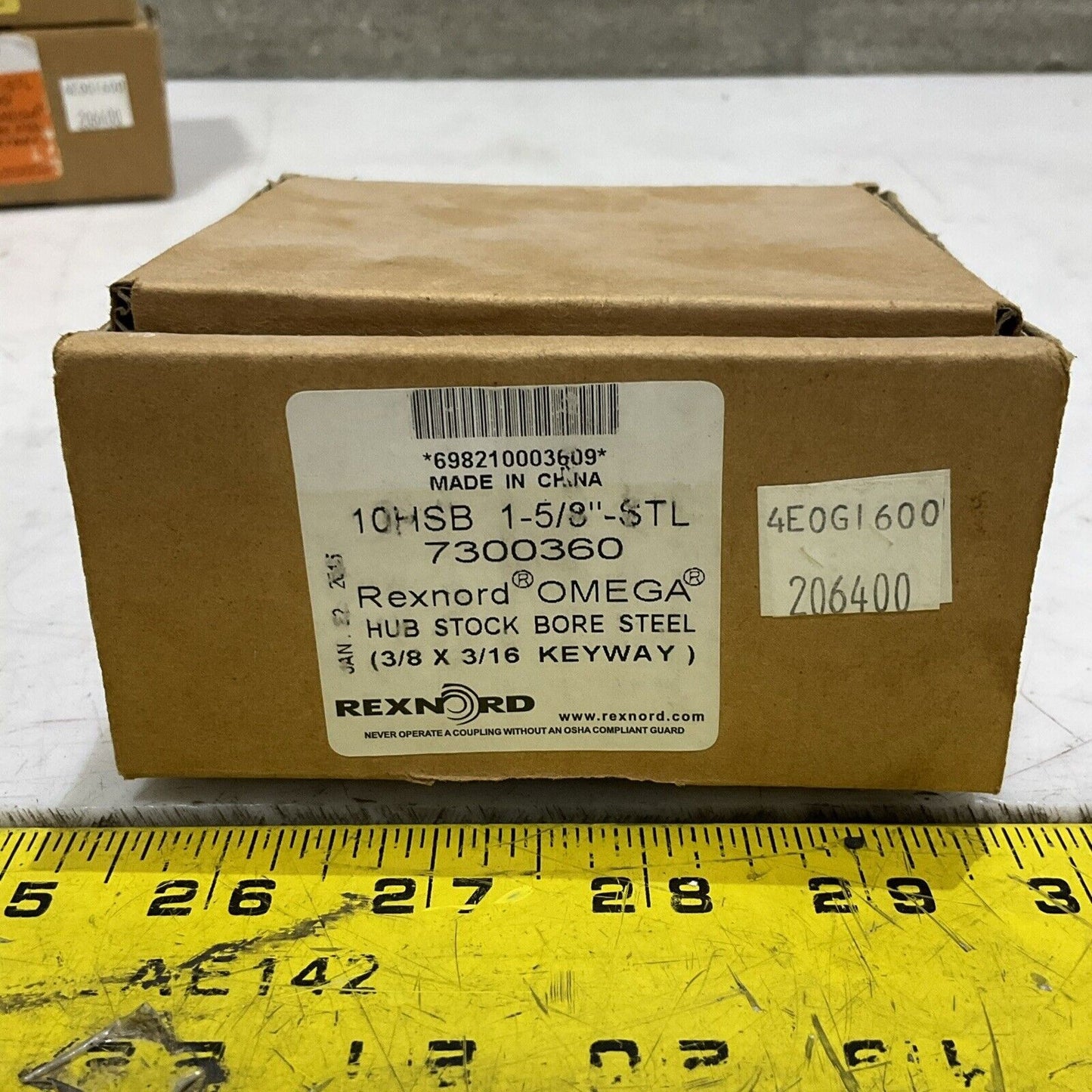 REXNORD OMEGA 7300360 10HSB HUB STOCK BORE STEEL 1-5/8” 3/8 X 3/16 LOT OF 5 G7T