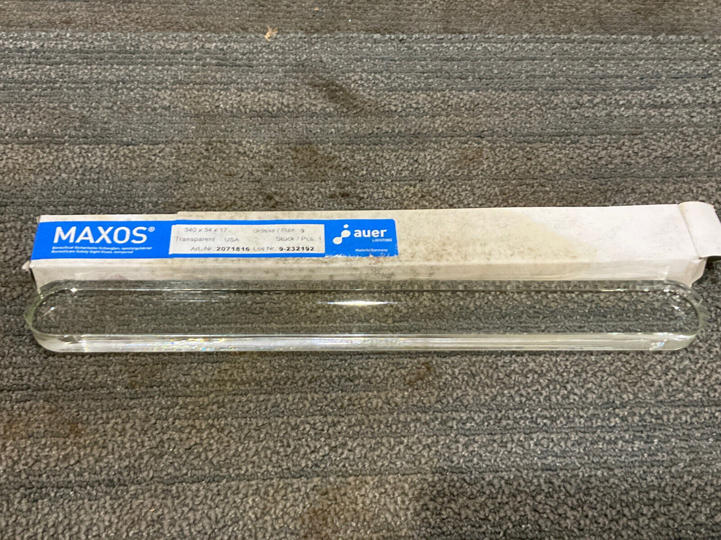 MAXOS AUER 9232192/2071816 BOROSILICATE SAFETY SIGHT GLASS 9 340X34X17 LOT OF 2