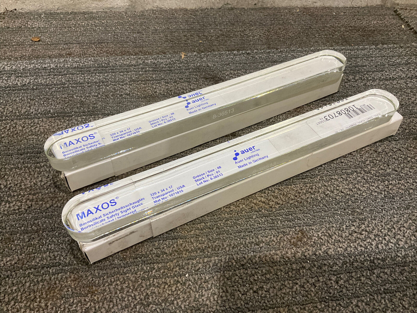 MAXOS AUER 1071815/836513 BOROSILICATE SAFETY SIGHT GLASS 9 340X34X17 LOT OF 2