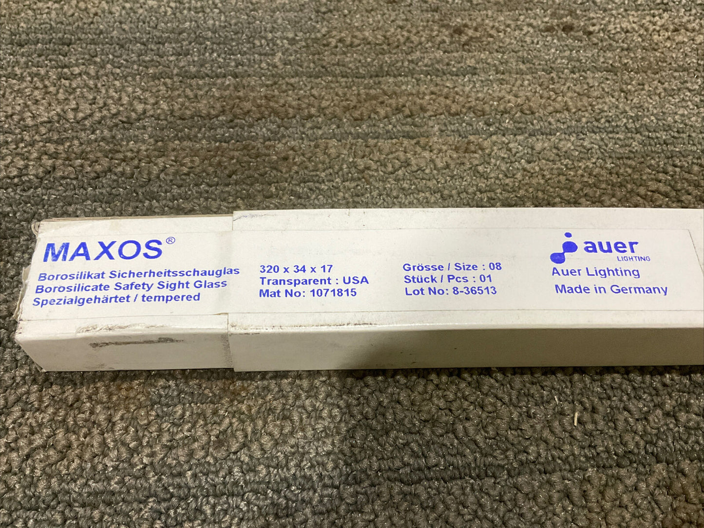 MAXOS AUER 1071815/836513 BOROSILICATE SAFETY SIGHT GLASS 9 340X34X17 LOT OF 2
