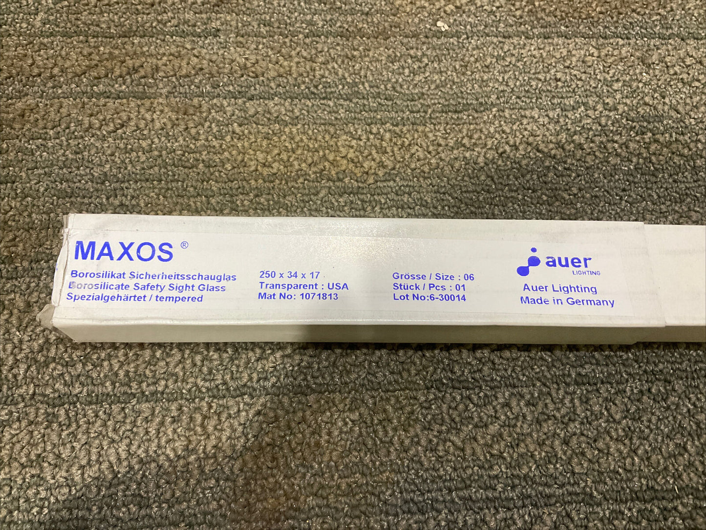 MAXOS AUER 1071813 630014 BOROSILICATE SAFETY SIGHT GLASS 6 340X34X17 LOT OF 4