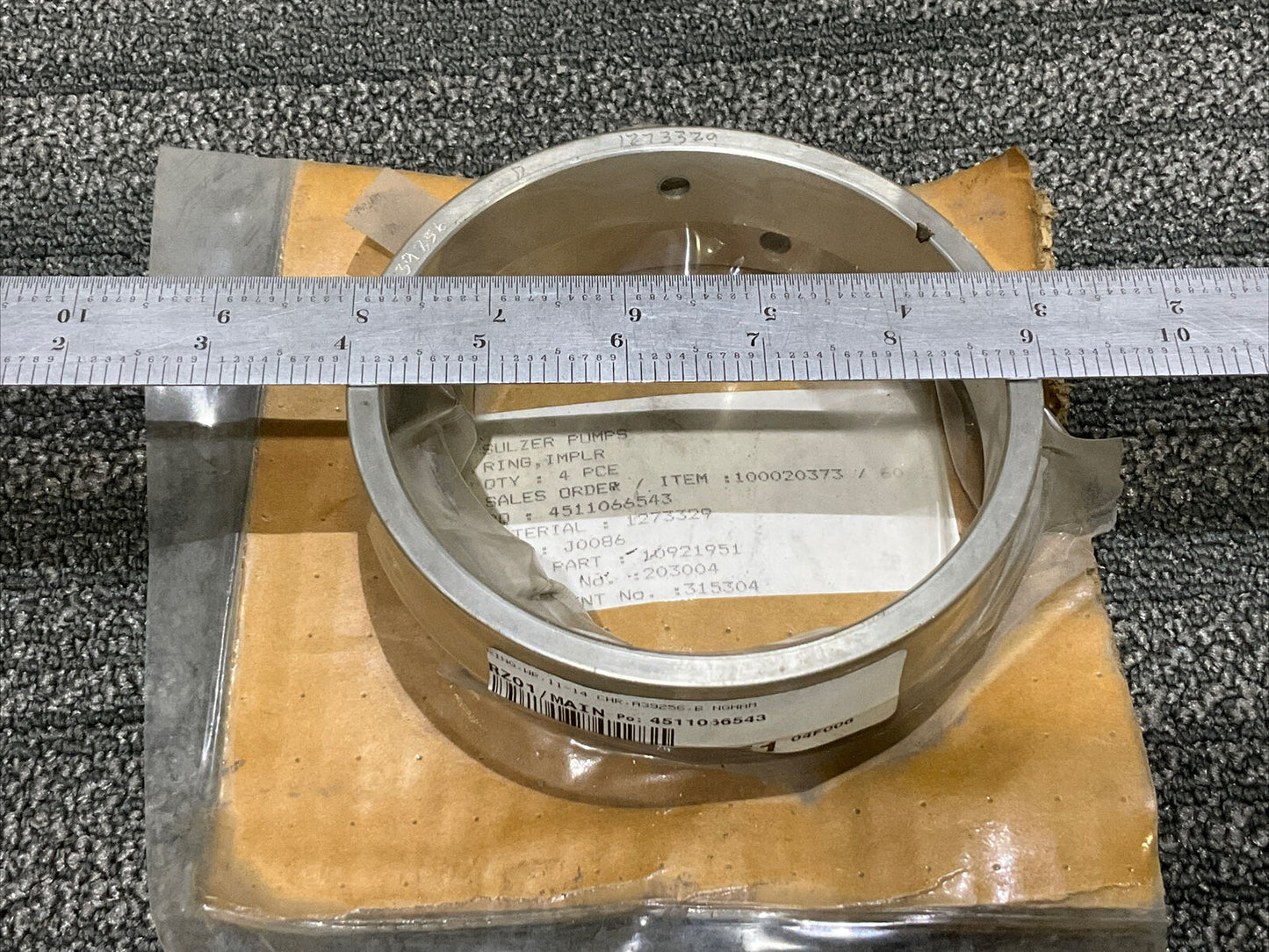 BINGHAM A39256 IMPELLER WEAR RING 11-14 CHR 678 LOT OF 2 4-1/2” ID