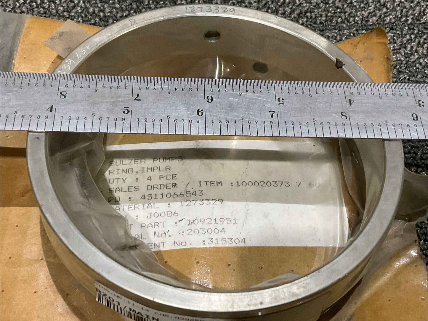 BINGHAM A39256 IMPELLER WEAR RING 11-14 CHR 678 LOT OF 2 4-1/2” ID