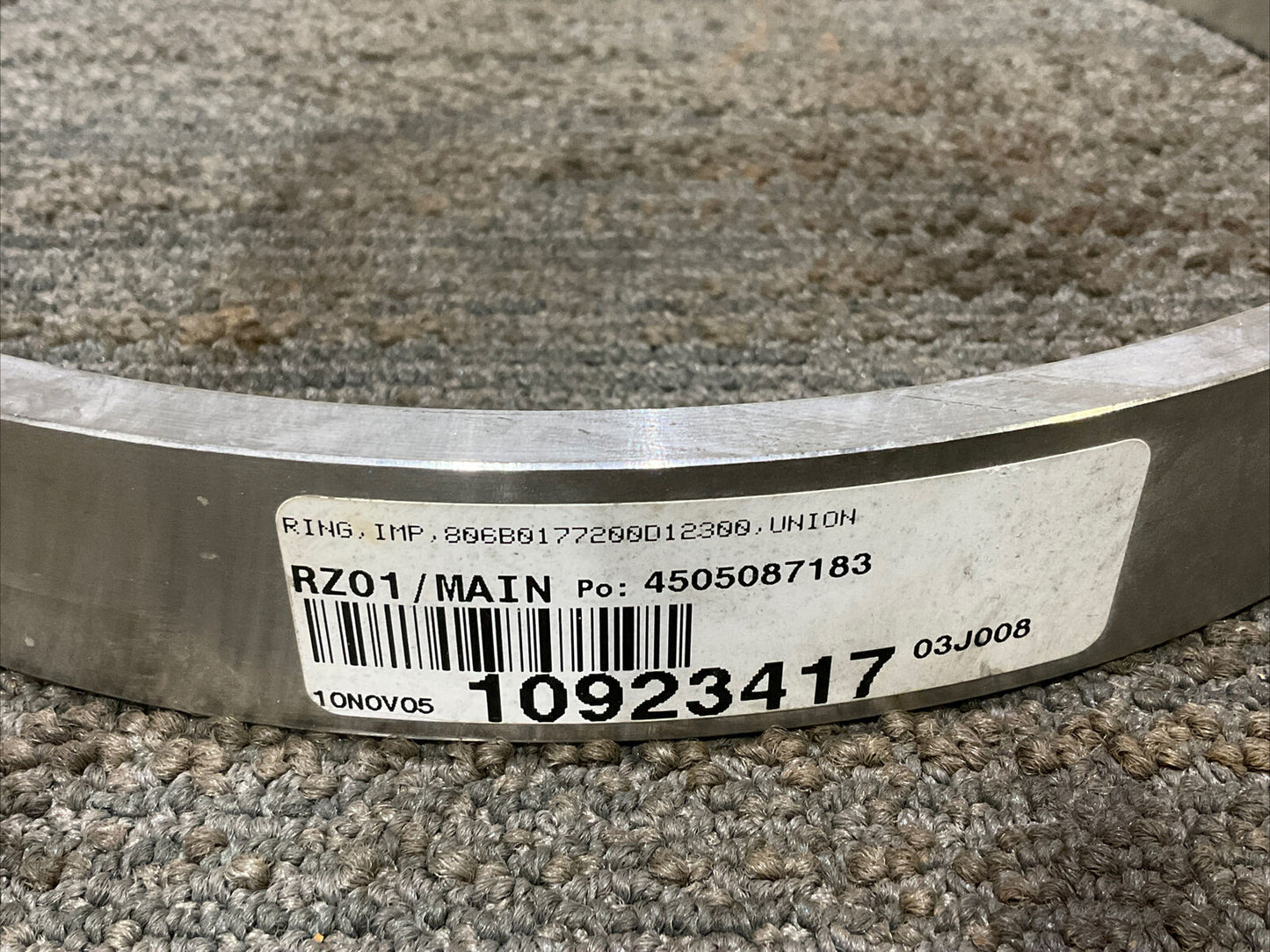 UNION A276-XM19-ANNEALED IMPELLER WEAR RING 678