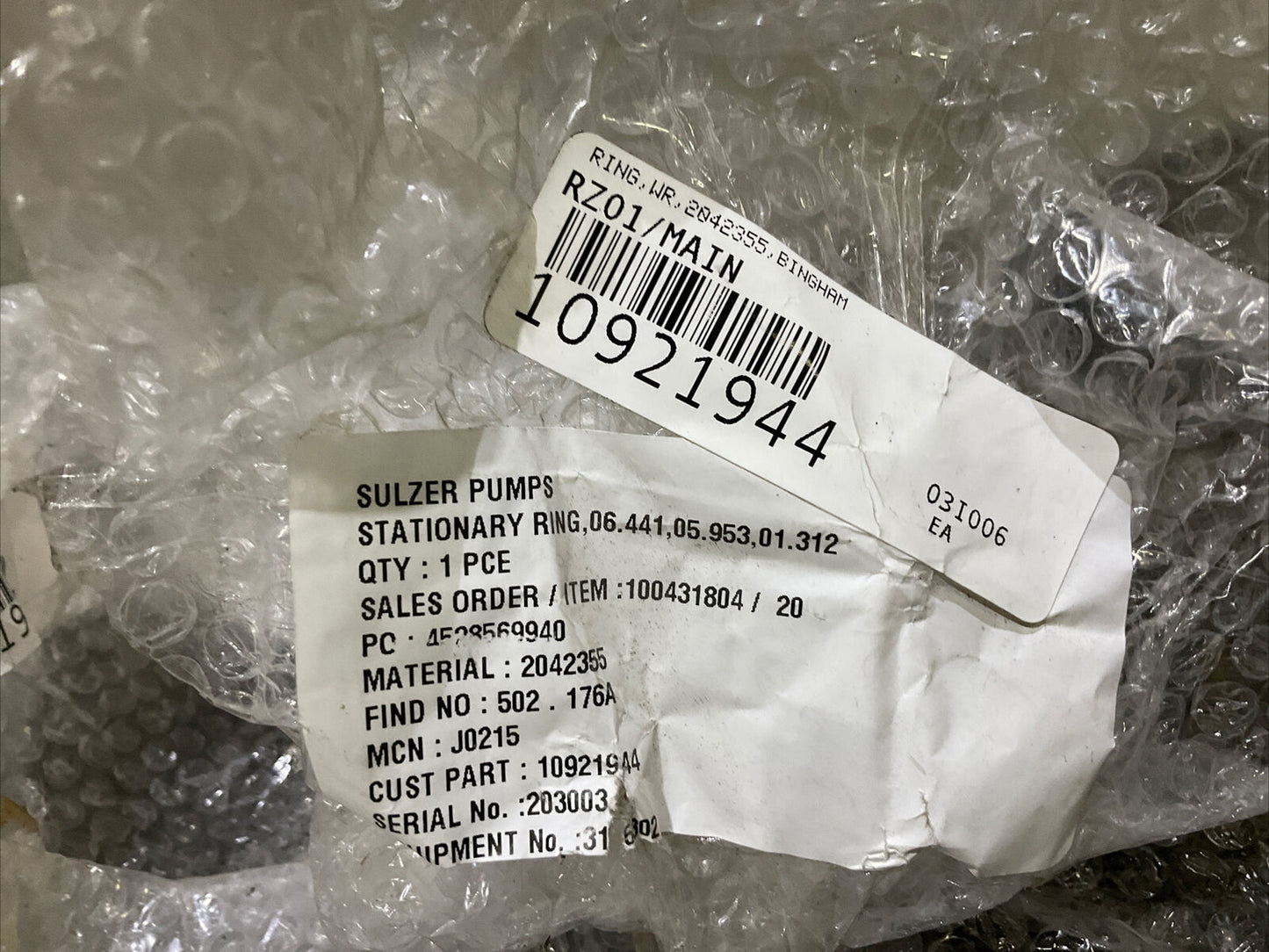 BINGHAM 2042355 WEAR RING 678