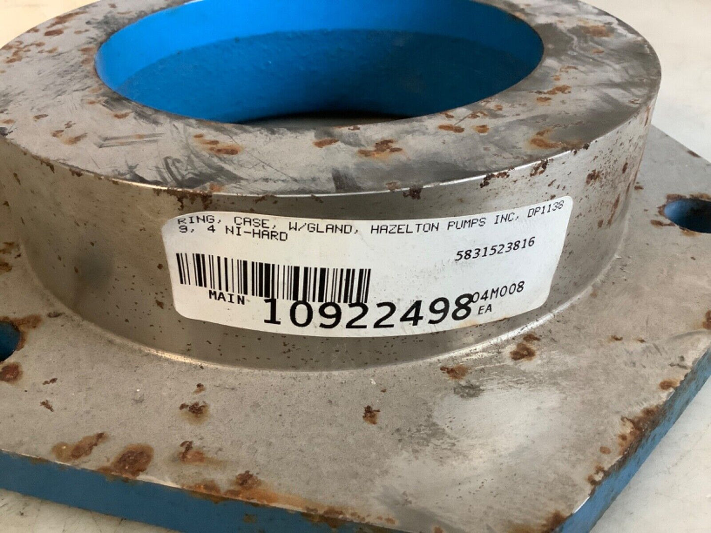 HAZELTON D&P 11389 CASING RING 4-3/8IN ID 6-1/2IN OD 4 NI-HARD 678
