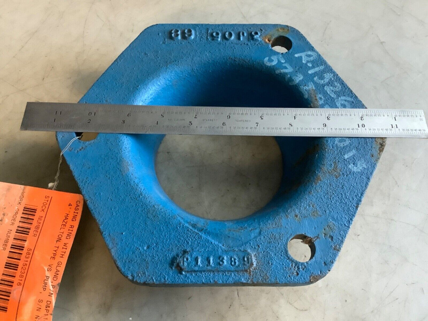 HAZELTON D&P 11389 CASING RING 4-3/8IN ID 6-1/2IN OD 4 NI-HARD 678