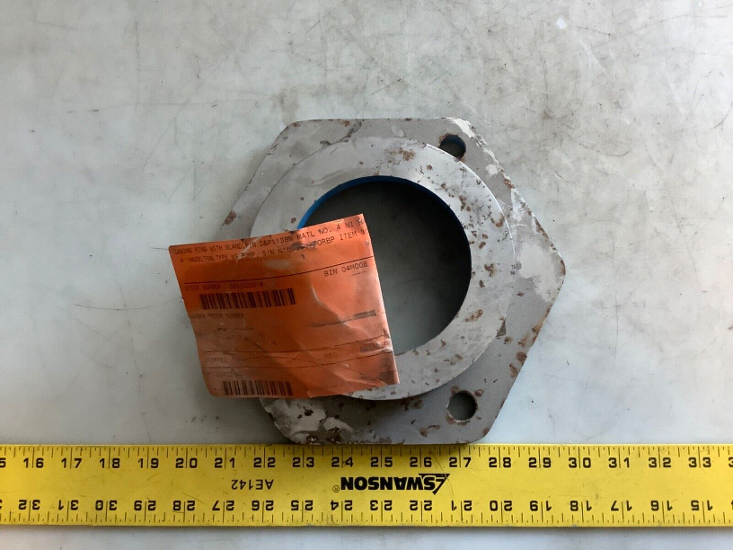 HAZELTON D&P 11389 CASING RING 4-3/8IN ID 6-1/2IN OD 4 NI-HARD 678