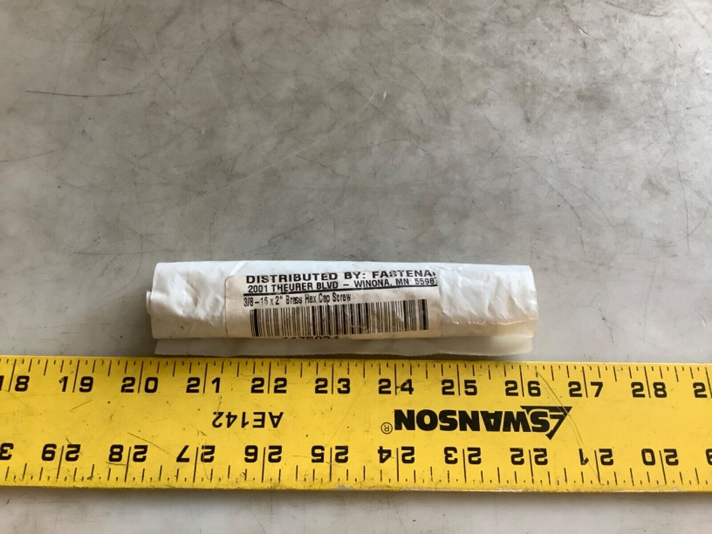 FASTENAL 1175024 BRASS HEX CAP SCREW 3/8IN X 16 X 2IN 222 - QTY 5