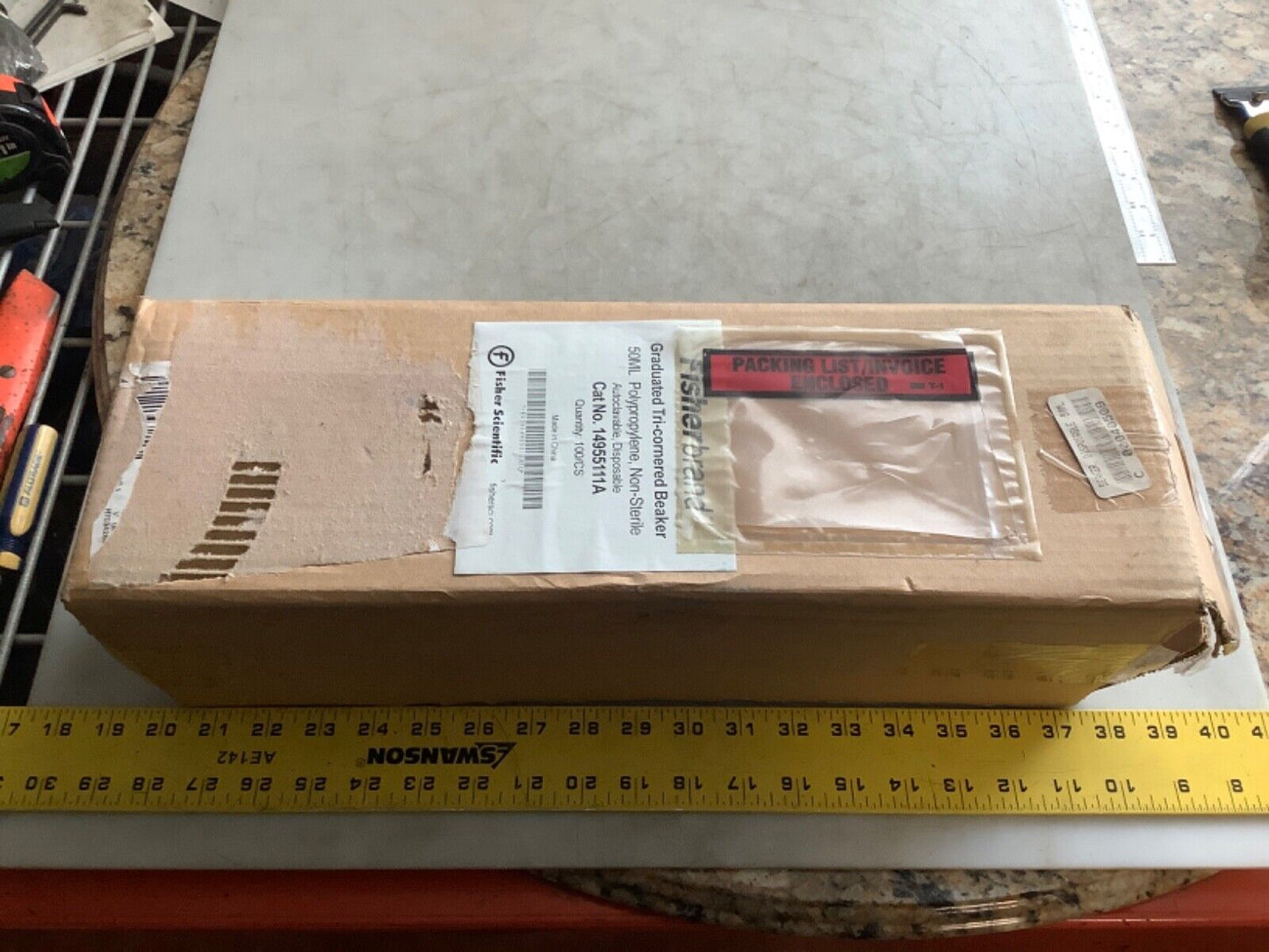 FISHERBRAND 14955111A GRADUATED TRI-CORNERED BEAKER 50ML POLYPROPYLENE - QTY 91