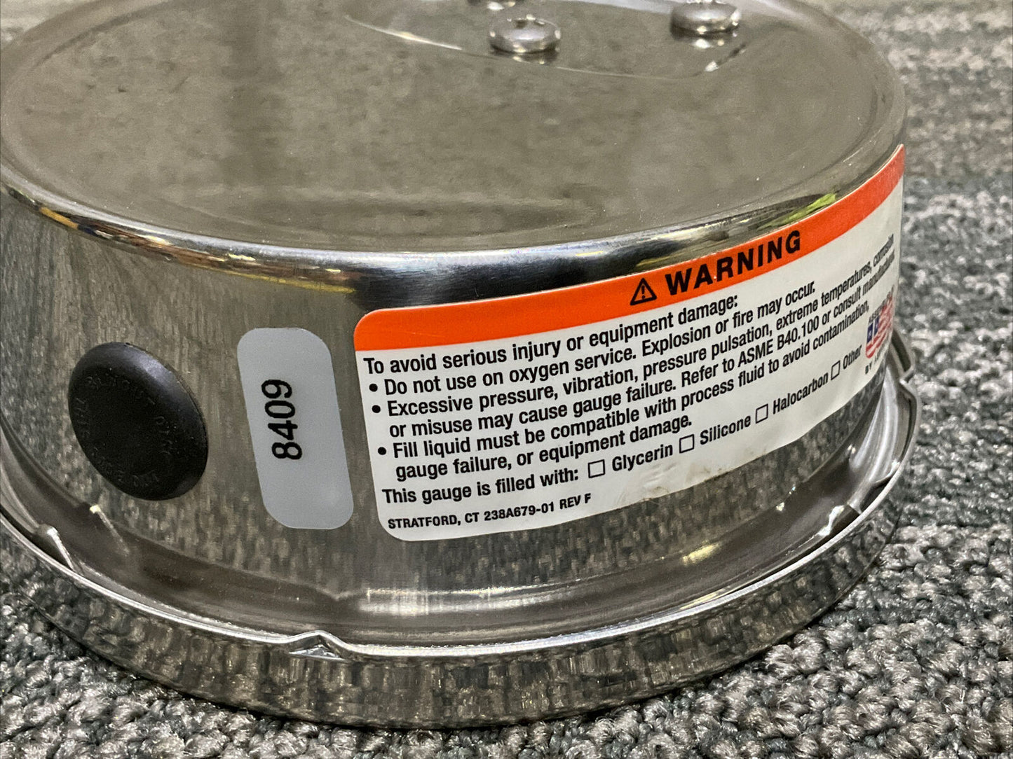 ASHCROFT 8409 AISI 316 TUBE & SOCKET PRESSURE GAUGE 30-15 PSI 222