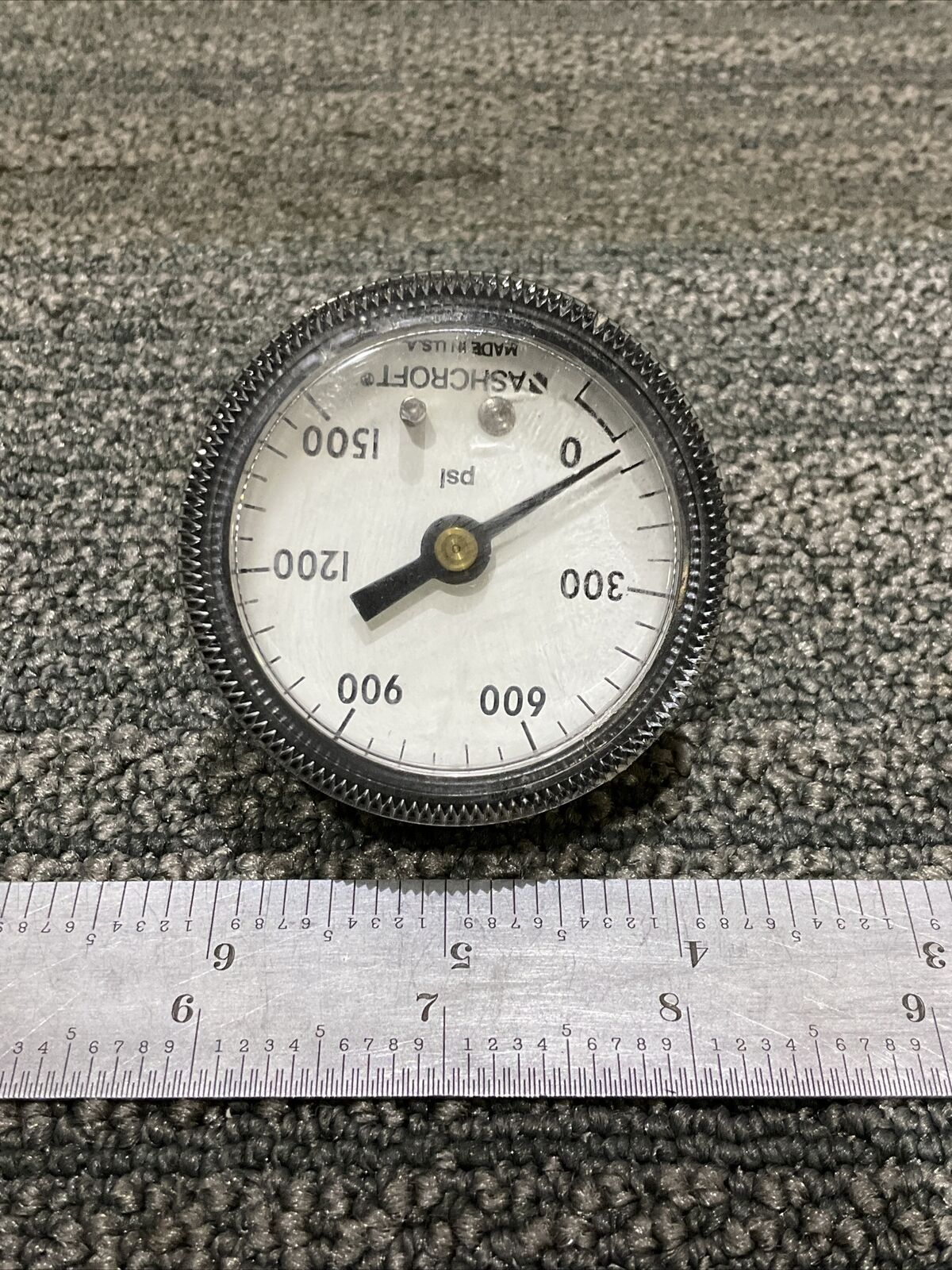 ASHCROFT 20W1001TH 02B XUC 1500 PRESSURE GAUGE 2” STEEL 1/4 NPT 0-1500 PSI 222
