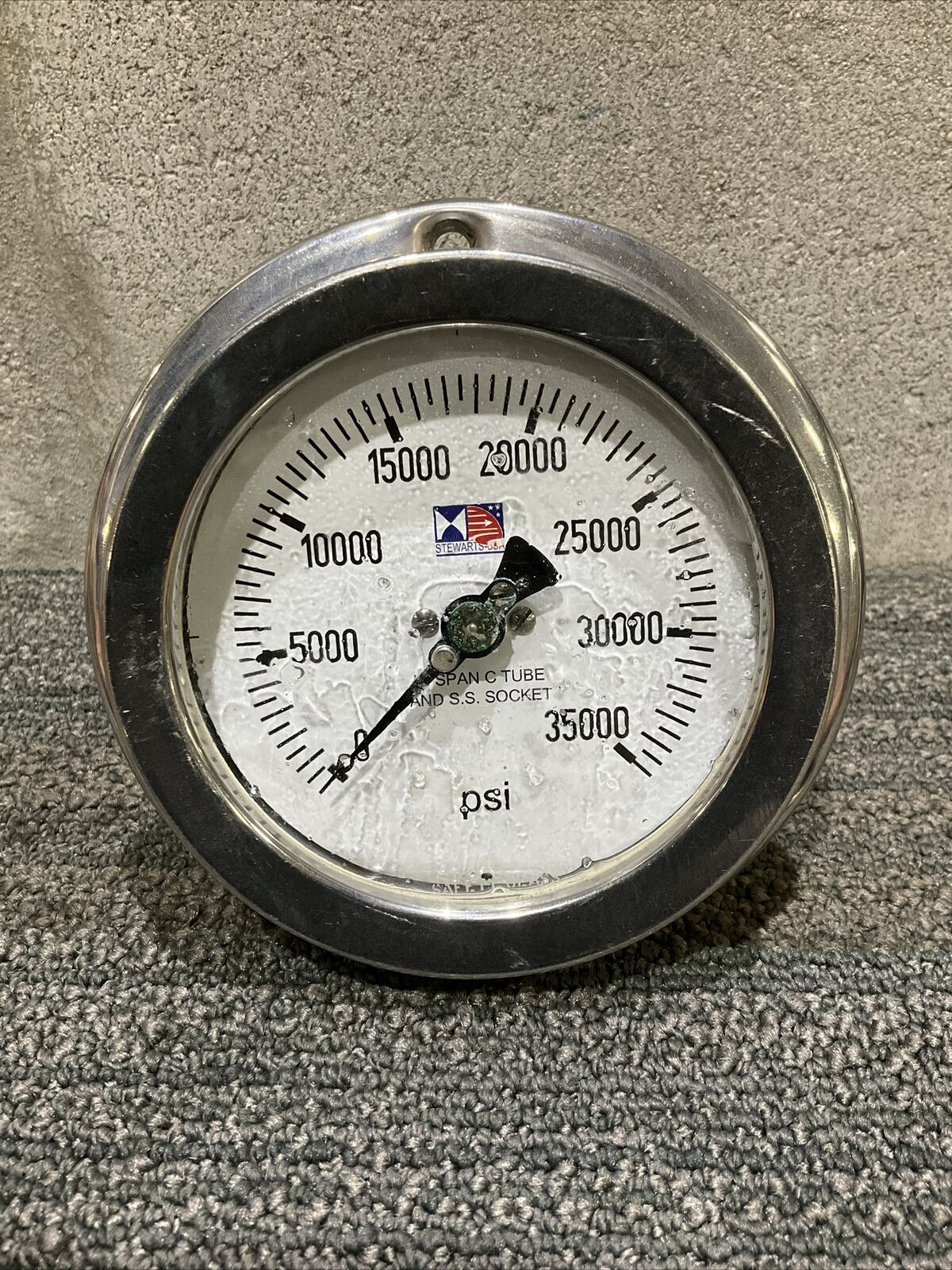 STEWARTS S-7482 NI SPAN C TUBE AND S.S. SOCKET PRESSURE GAUGE 222
