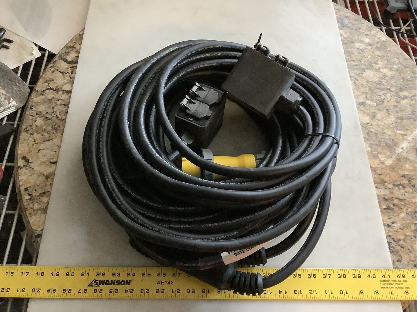 LEX 6150-01-540-3519 OUTDOOR DOUBLE CORDSET 2 Pole, 3 Wire, 20A 120 VAC 75' IRP
