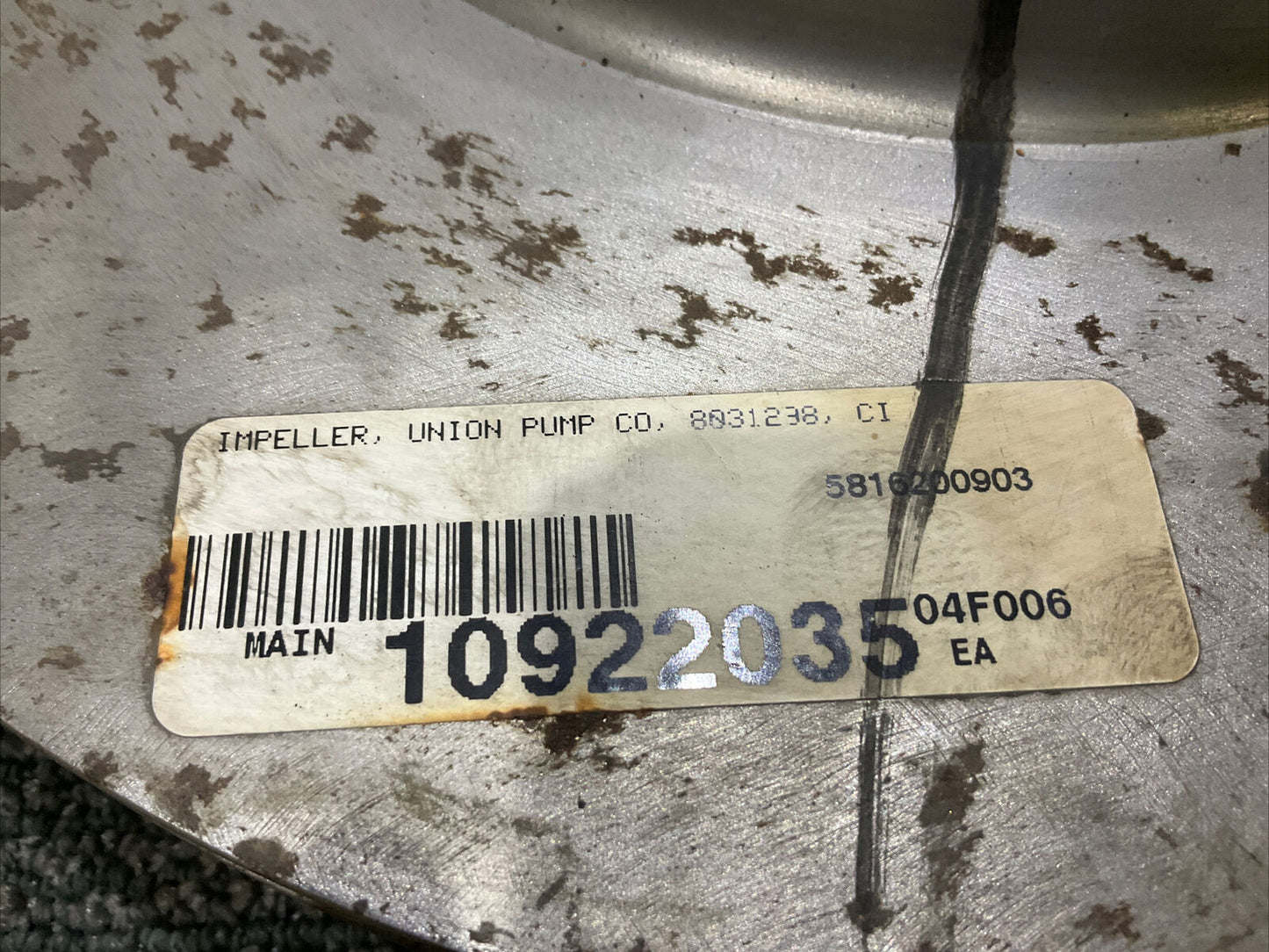 UNION PUMP 8031298 PUMP IMPELLER 13.5” 3 VANE 678