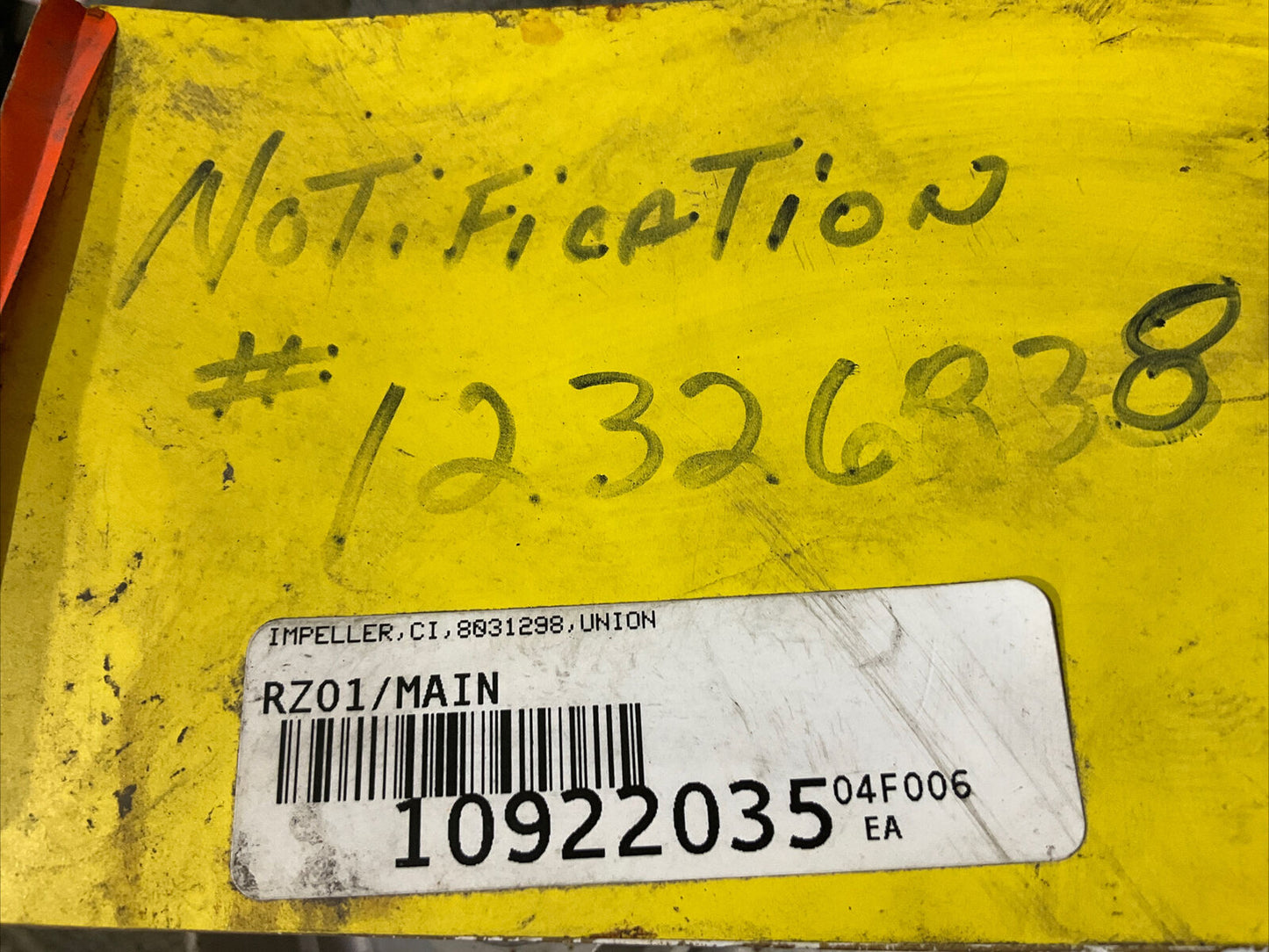 UNION PUMP 8031298 PUMP IMPELLER 13.5” 3 VANE 678