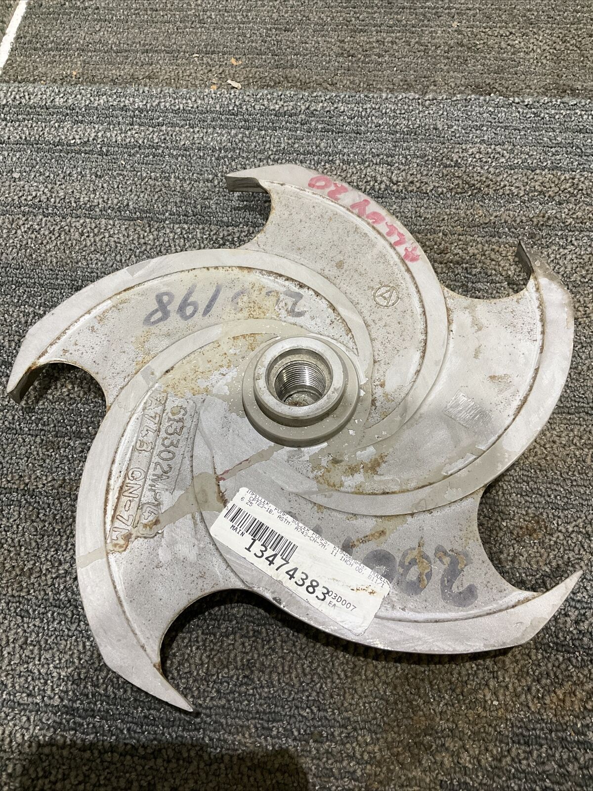 SULZER PUMPS CPT23-1B A743-CN-7M 613302MP43 IMPELLER 11” 678