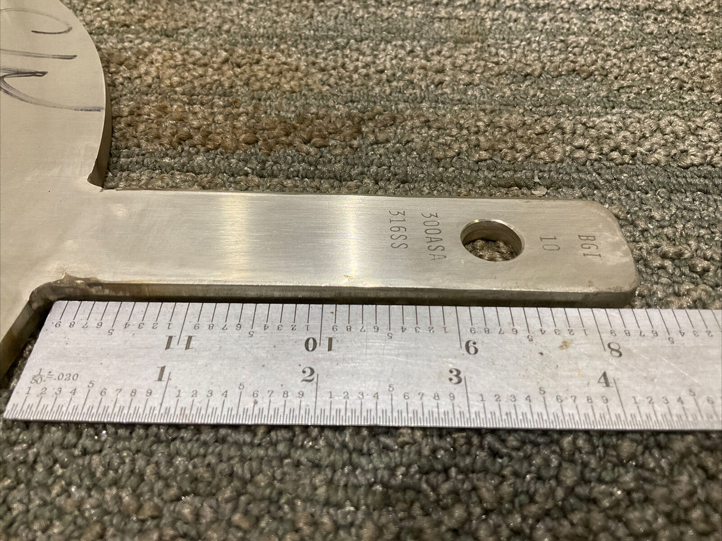 BGI 10 300ASA 316SS OD ORIFICE PLATE 1/4” THK 14” DIAMETER 678