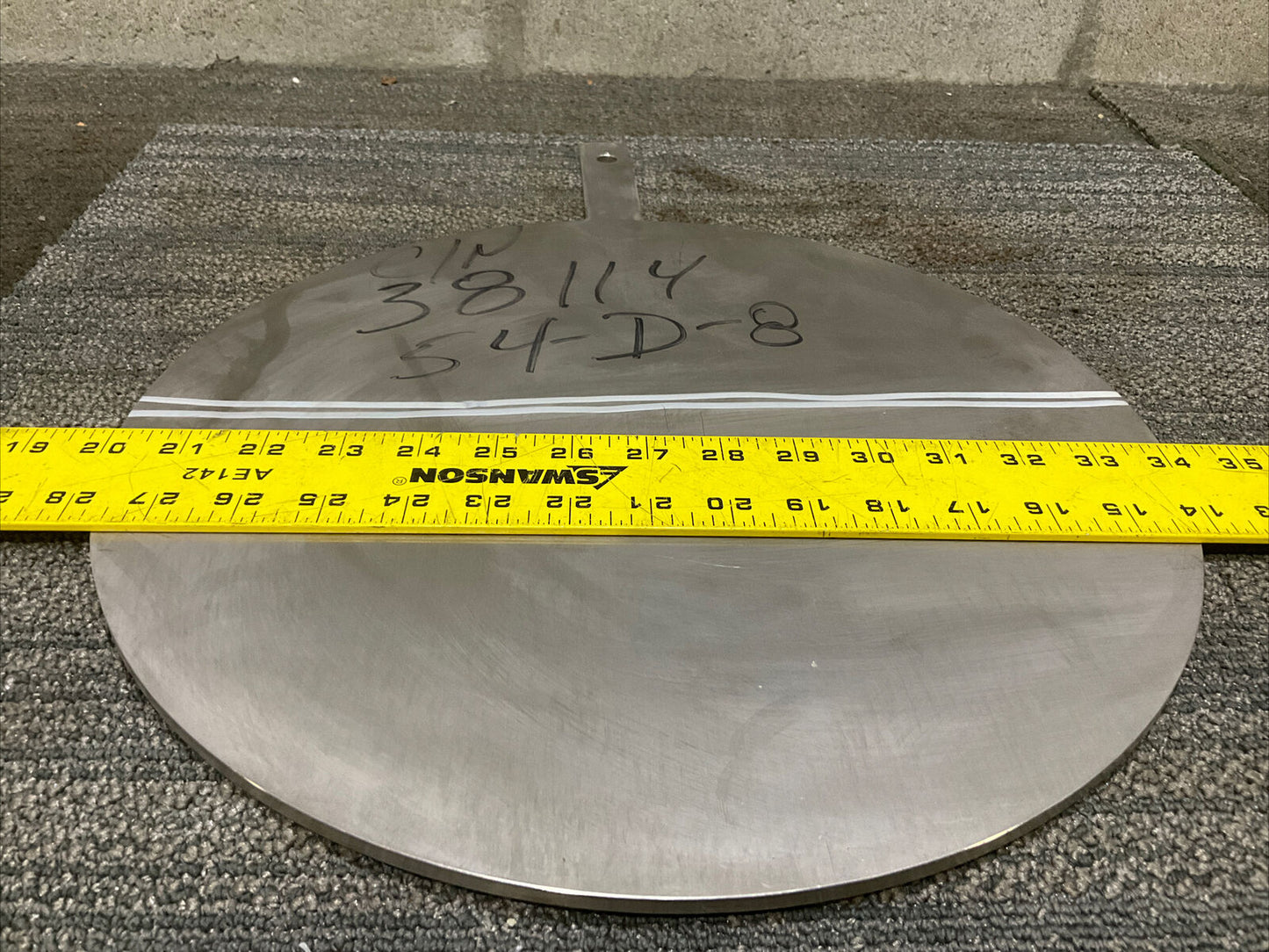 BGI 10 300ASA 316SS OD ORIFICE PLATE 1/4” THK 14” DIAMETER 678