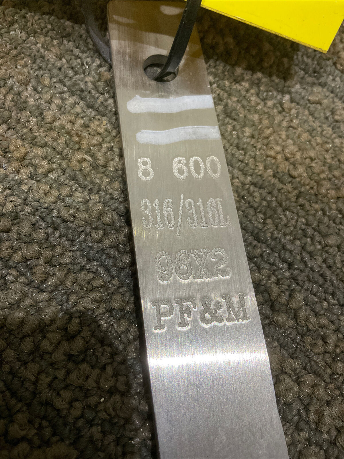PF&M 8 600 316/316L 96 X 2 ORFICE PLATE 1/8” THK 8” 600 LB OD 678
