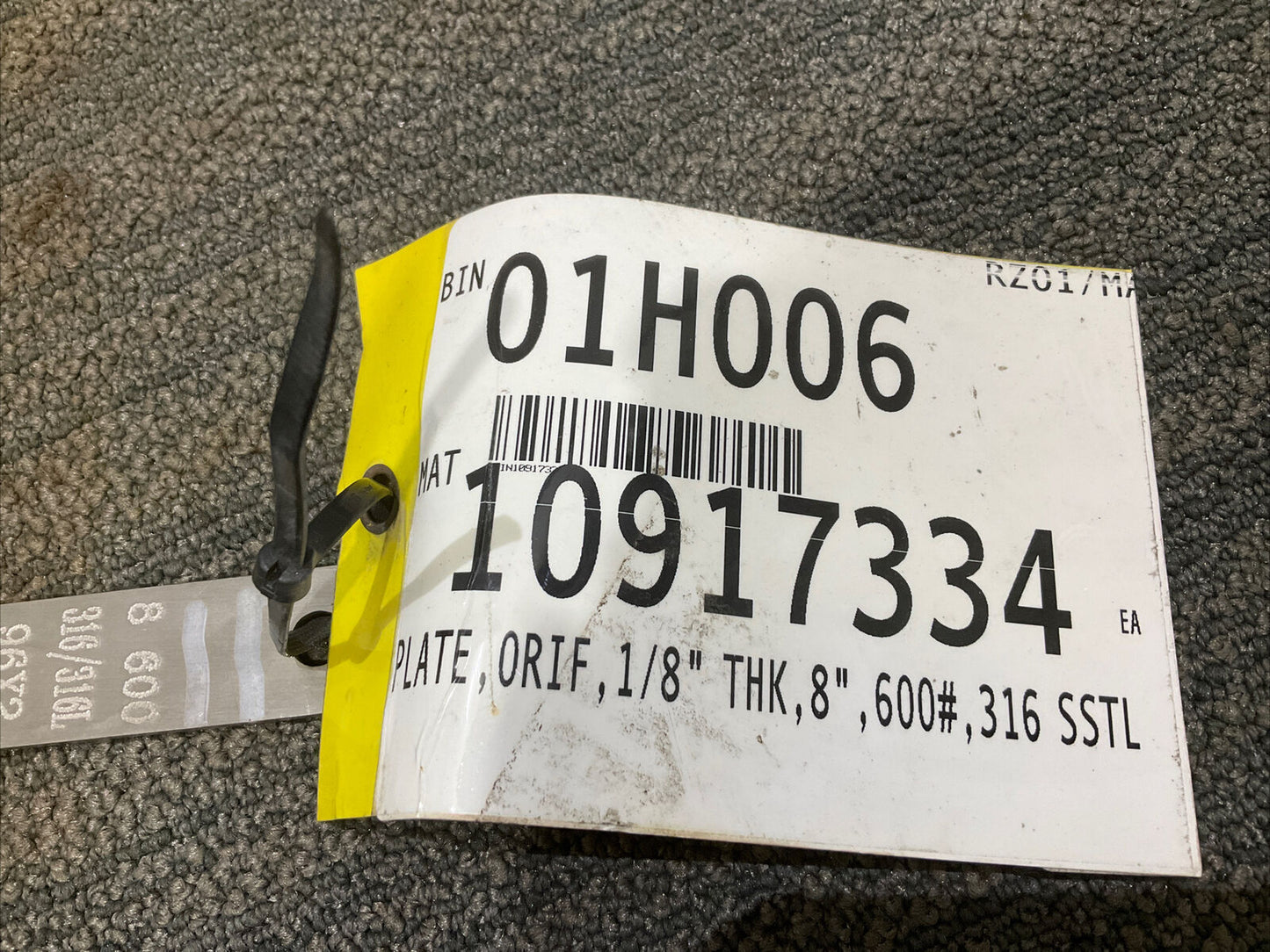 PF&M 8 600 316/316L 96 X 2 ORFICE PLATE 1/8” THK 8” 600 LB OD 678