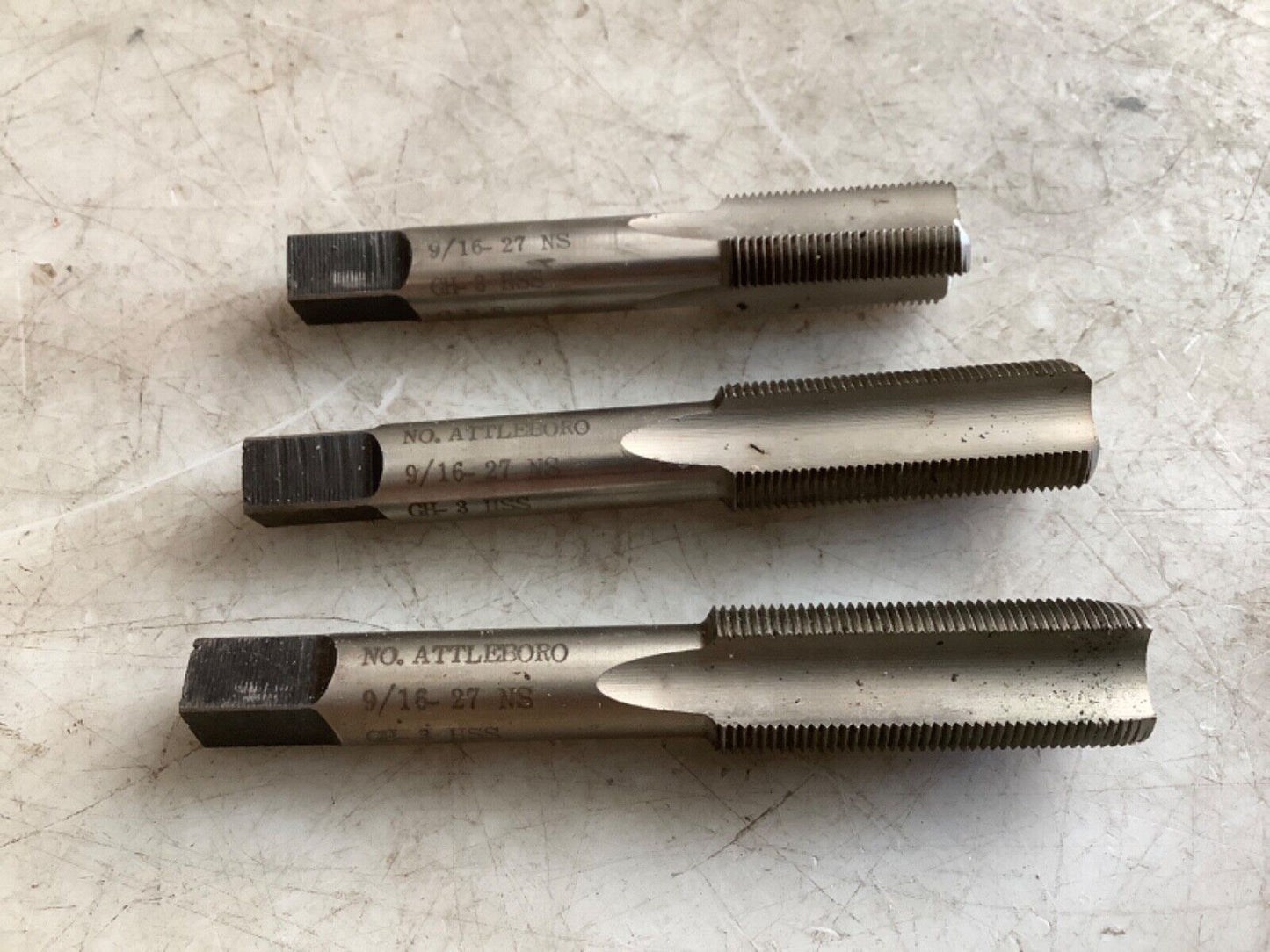 HAND TAP HSS STRAIGHT 3 FLUTE 1/4-18NPT 3/8-24NF 9/16-27NS 333 - QTY 6