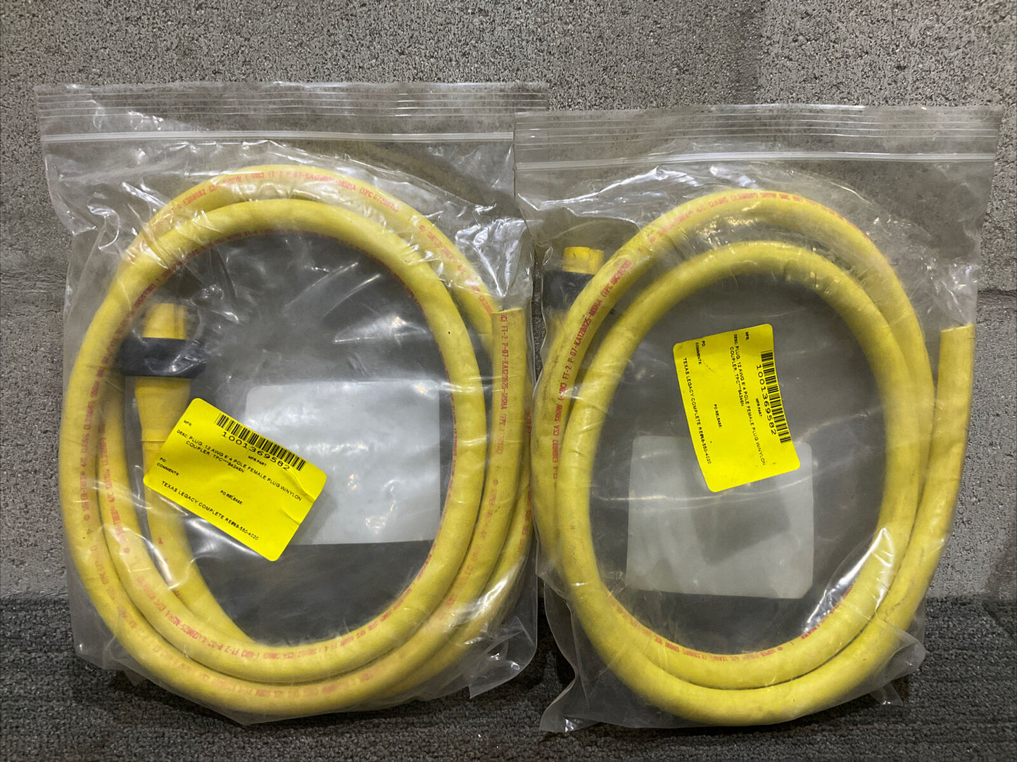 TPC WIRE & CABLE 84246N REV C 4P 6’ SUPER TRAX 12AWG QUICK CONNECTS 222 LOT OF 2