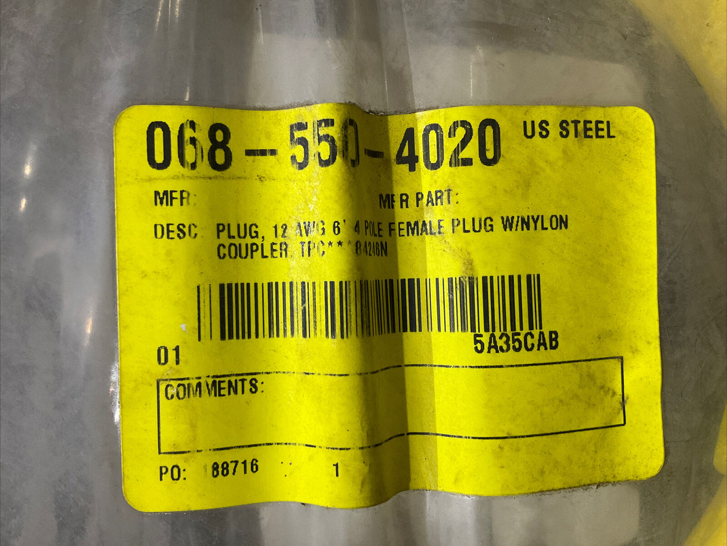 TPC WIRE & CABLE 84286N 4P 6’ MALE SUPER TREX 10 AWG QUICK CONNECTS 222