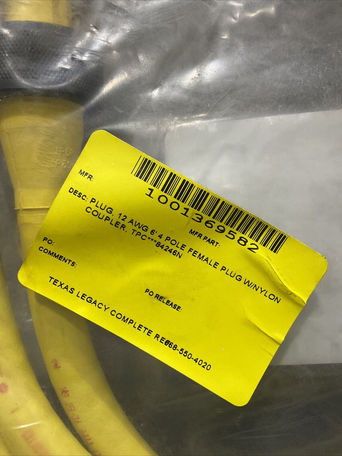 TPC WIRE & CABLE 84246N REV C 4P 6’ SUPER TRAX 12AWG QUICK CONNECTS 222 LOT OF 2