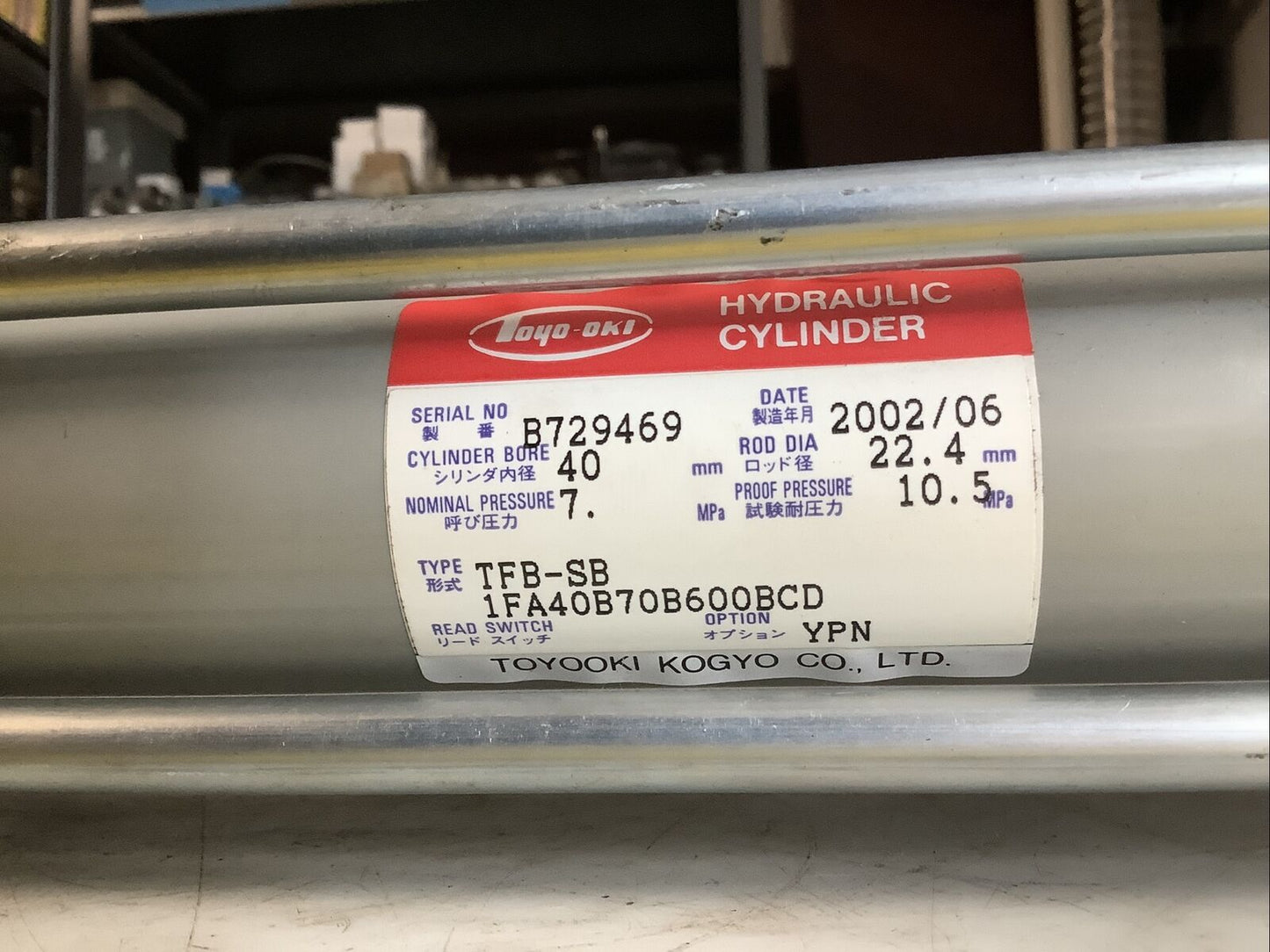 TOYOOKI TFB-SB 1FA40B70B600BCD CYLINDER