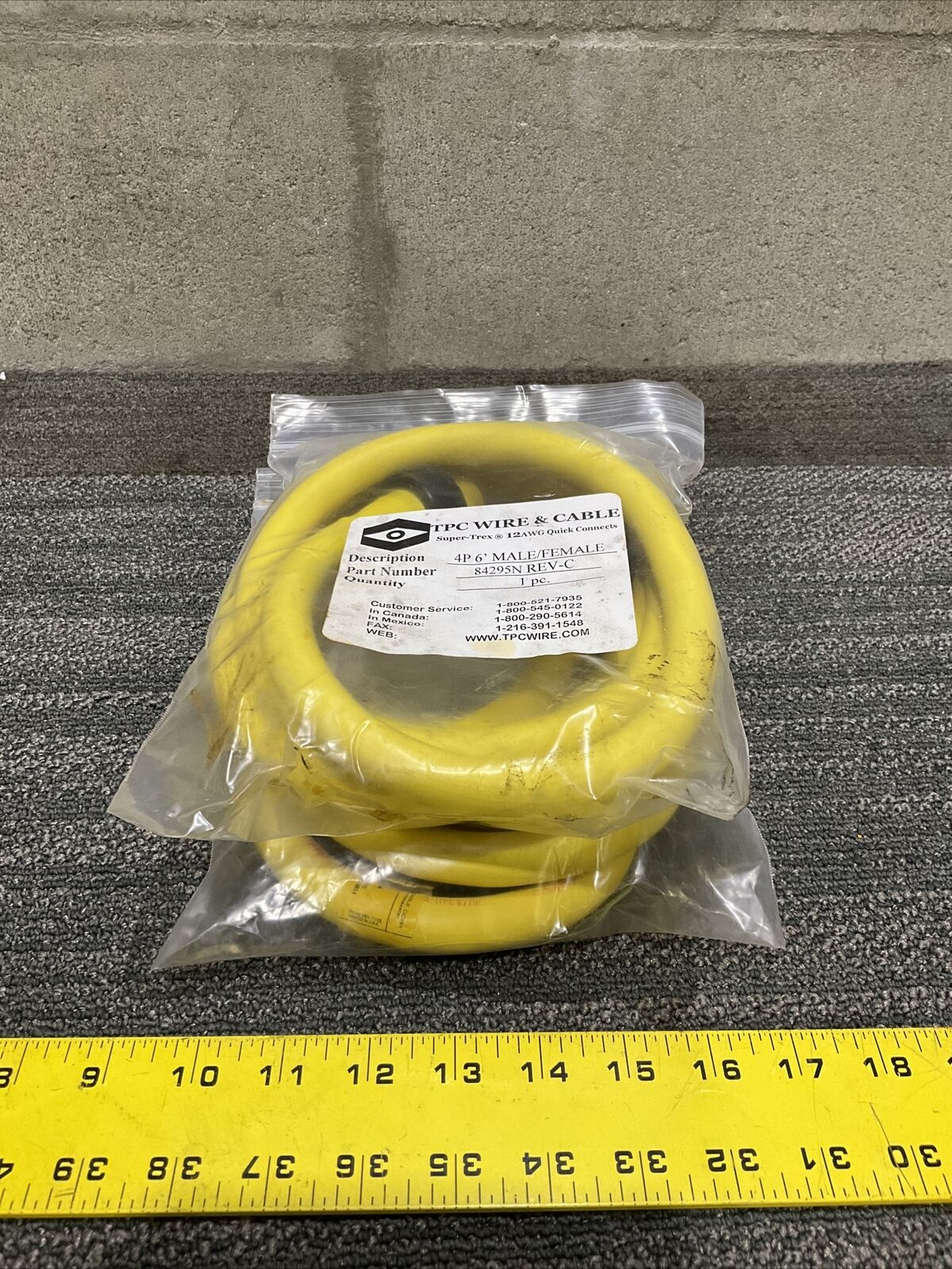 TPC WIRE & CABLE 84295N REV-C 4P 6’ SUPER TREX 12AWG QUICK CONNECTS 222 LOT OF 2
