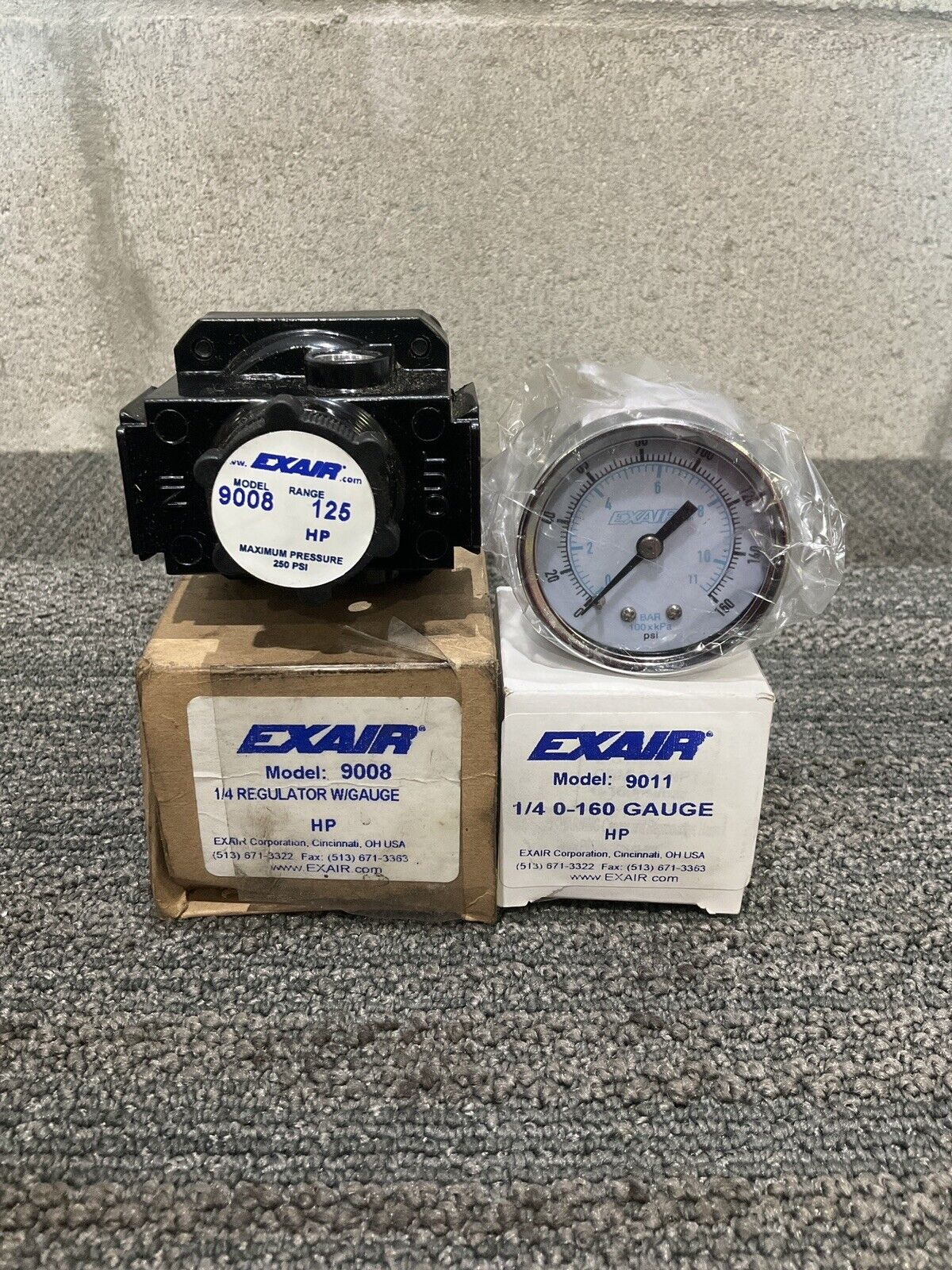 EXAIR 9008 1/4” REGULATOR W/ GAUGE 9011 444