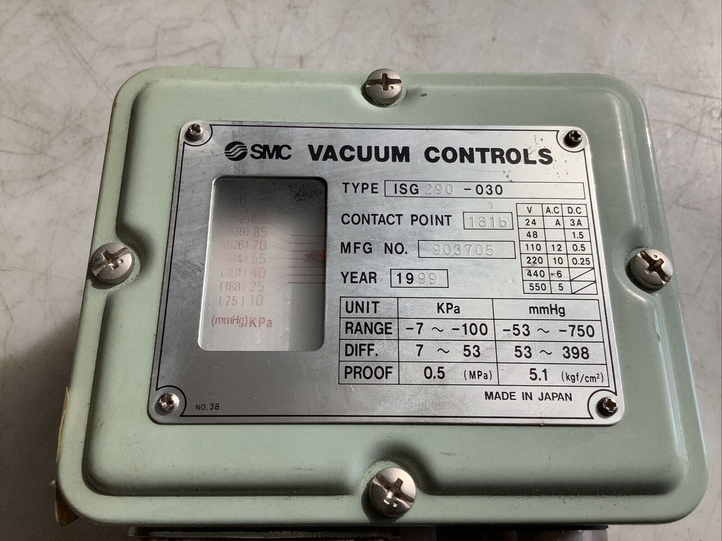 SMC ISG290-030 PRESSURE SWITCH DDD