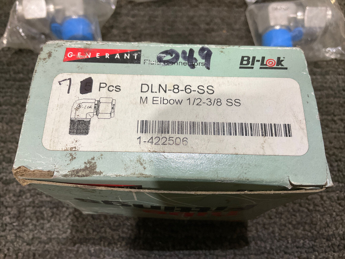 GENERANT DLN 8 6 SS MALE ELBOW 1/2-3/8 SS TUBE FITTINGS 444 LOT OF 7