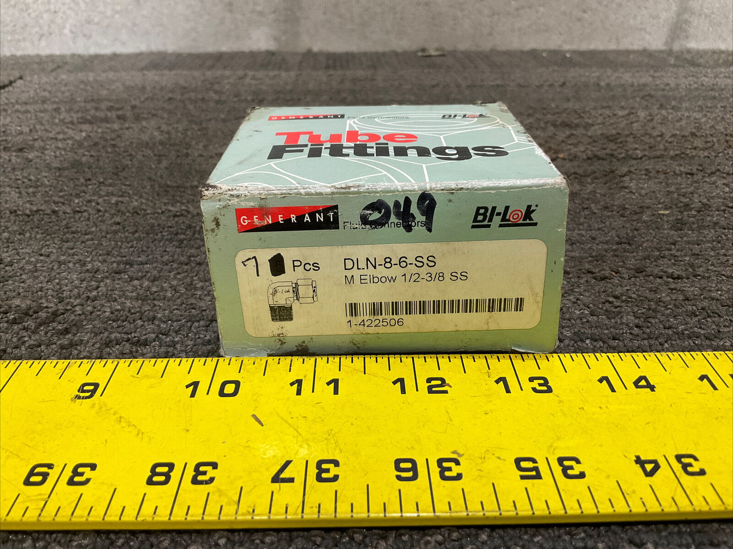 GENERANT DLN 8 6 SS MALE ELBOW 1/2-3/8 SS TUBE FITTINGS 444 LOT OF 7