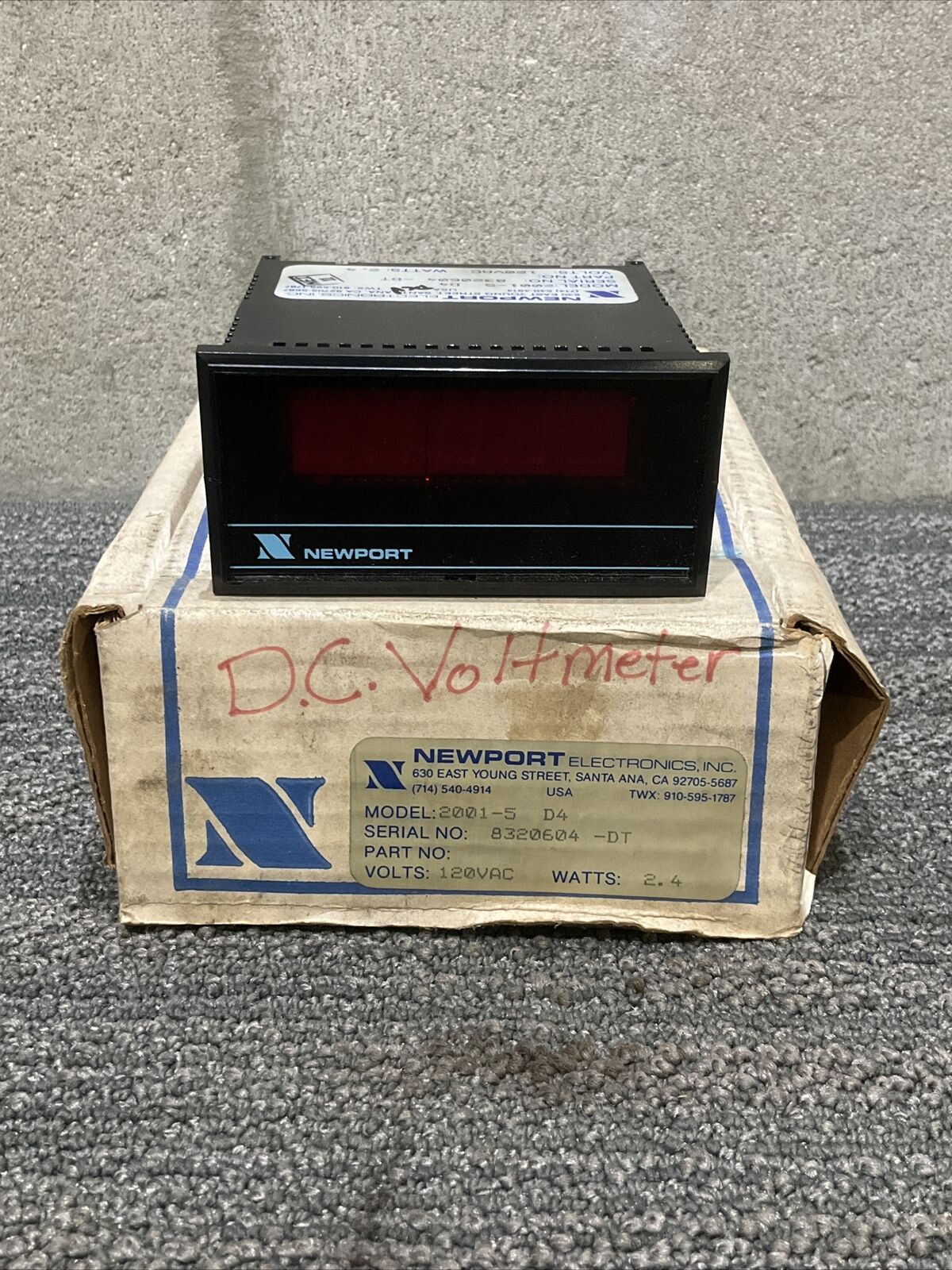NEWPORT 2001-5 D4 DIGITAL PANEL VOLTMETER 222