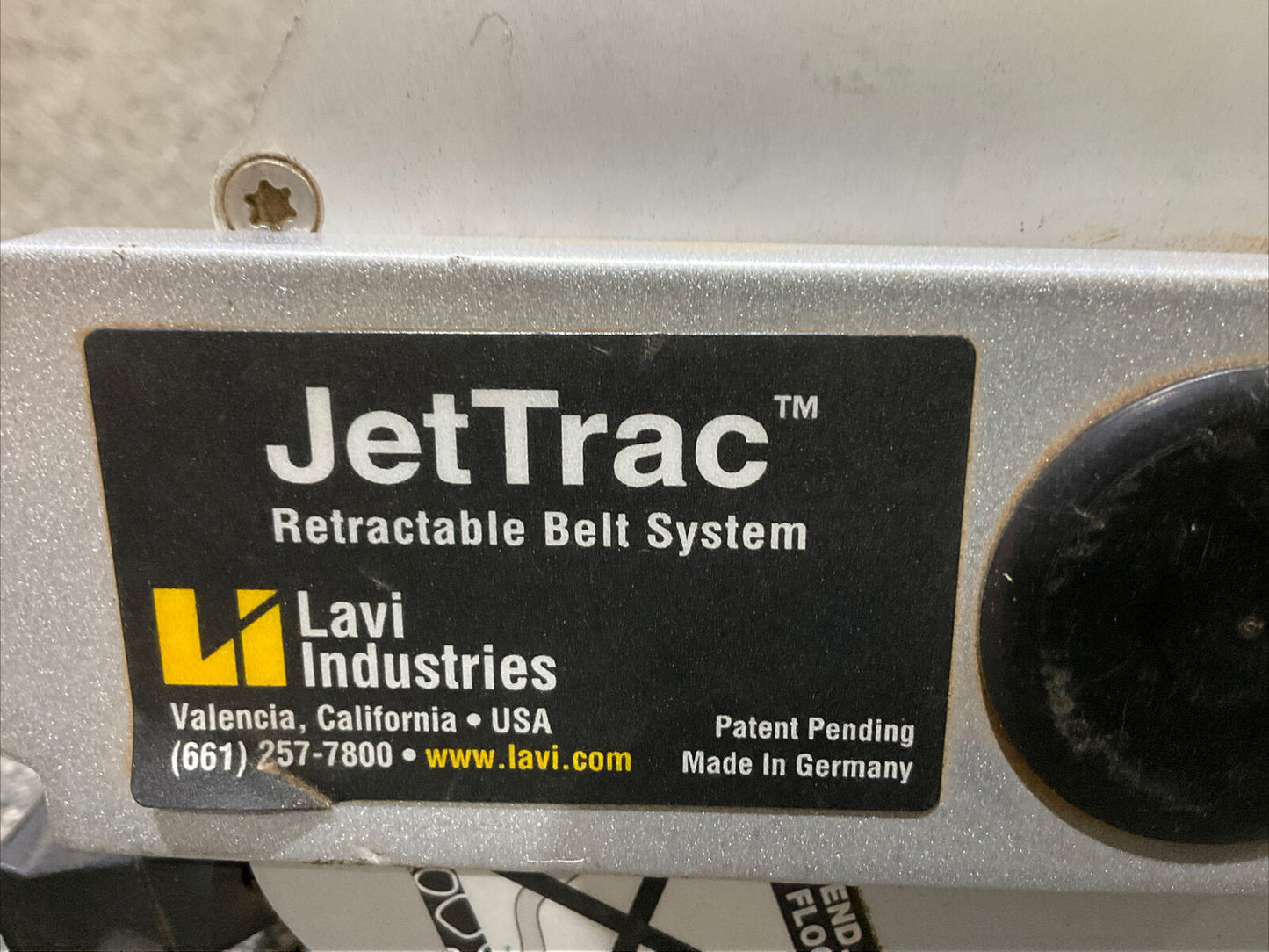 LAVI INDUSTRIES JETTRAC RETRACTABLE BELT SYSTEM 222