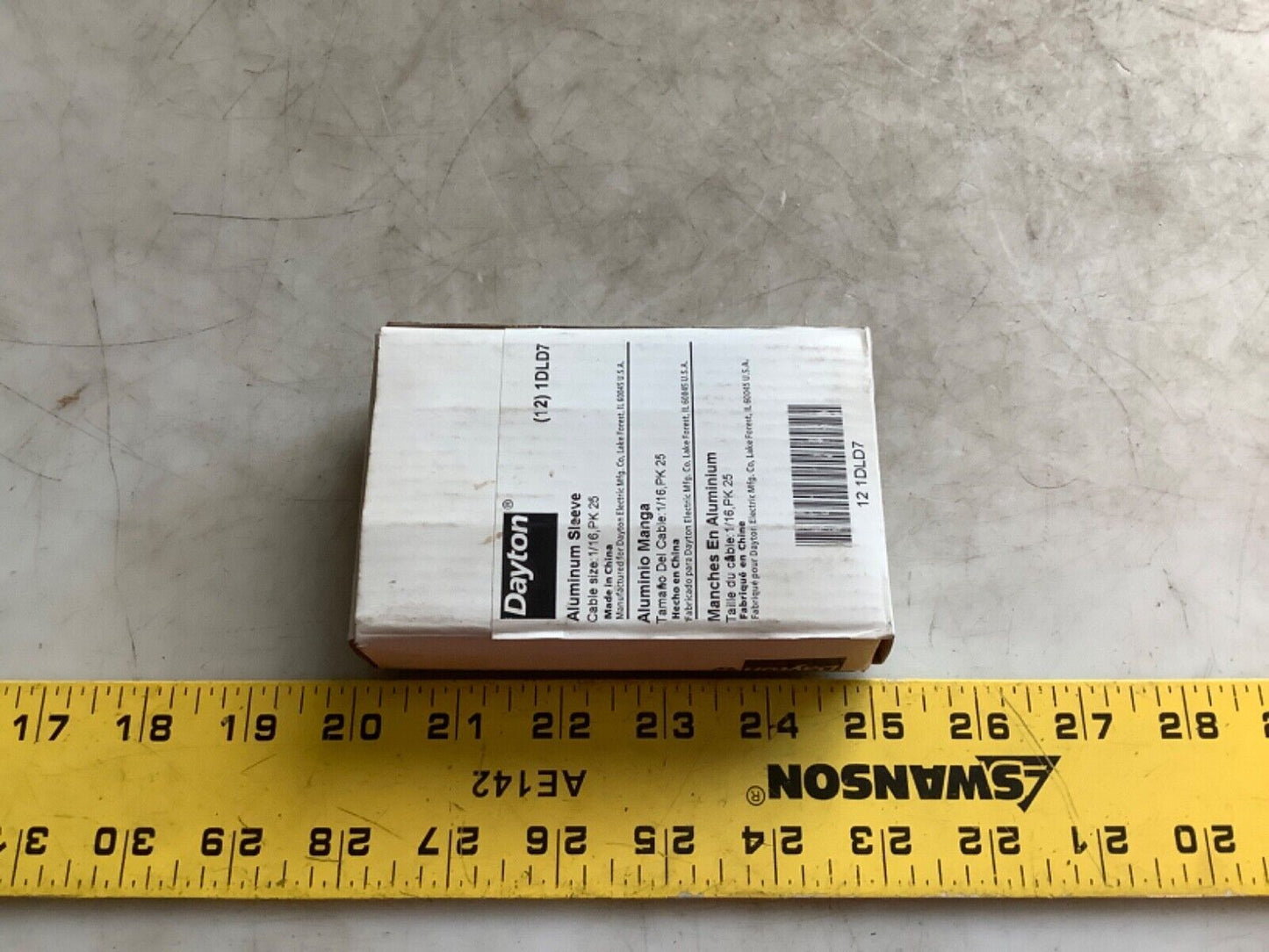 DAYTON 1DLD7 ALUMINUM WIRE ROPE SLEEVES 1/16IN - QTY 25 - 222 - LOT OF 12