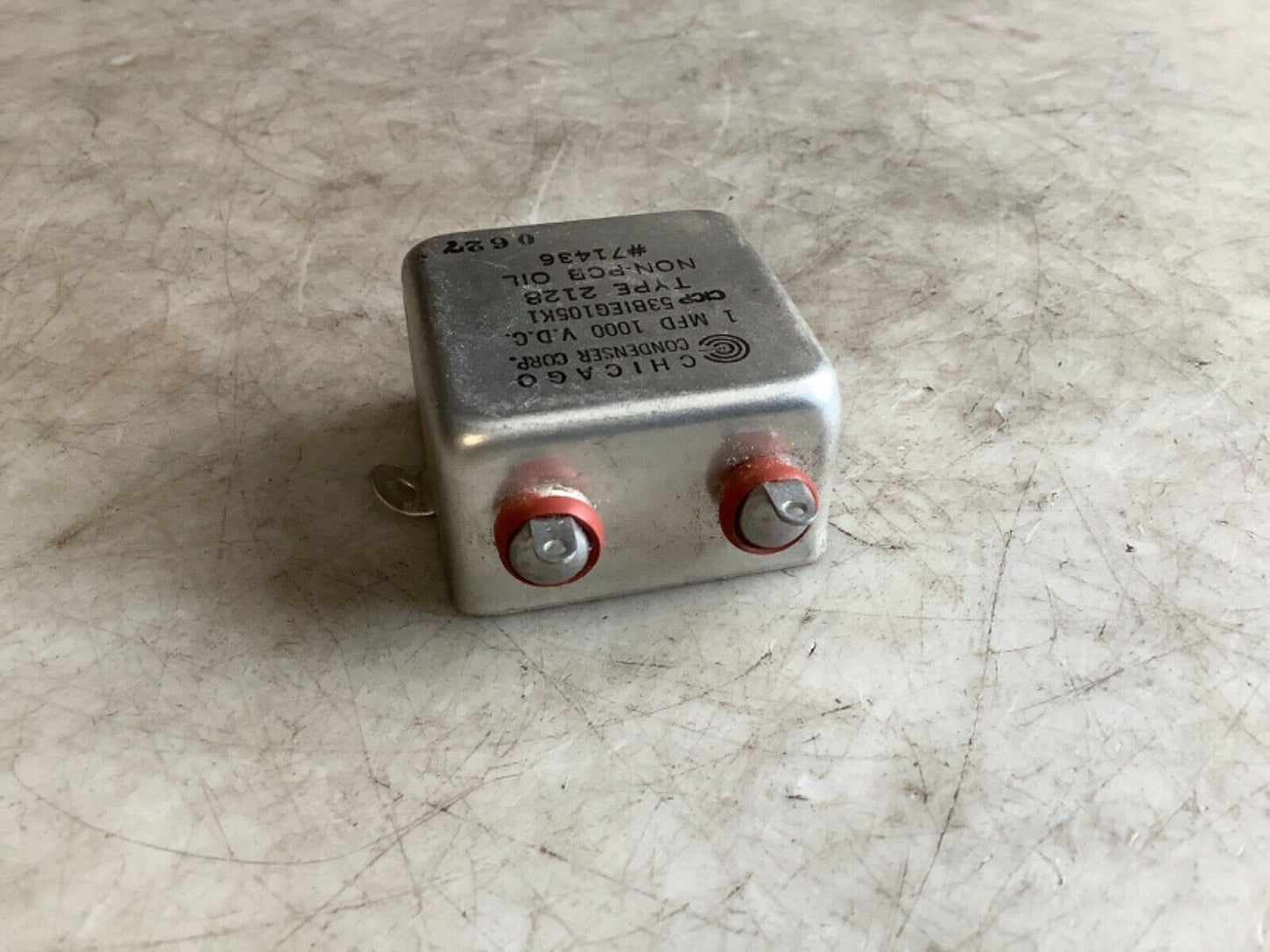 CHICAGO CONDENSER 2128 OIL PAPER BATHTUB CAPACITOR 222 CP53BIEG105K1