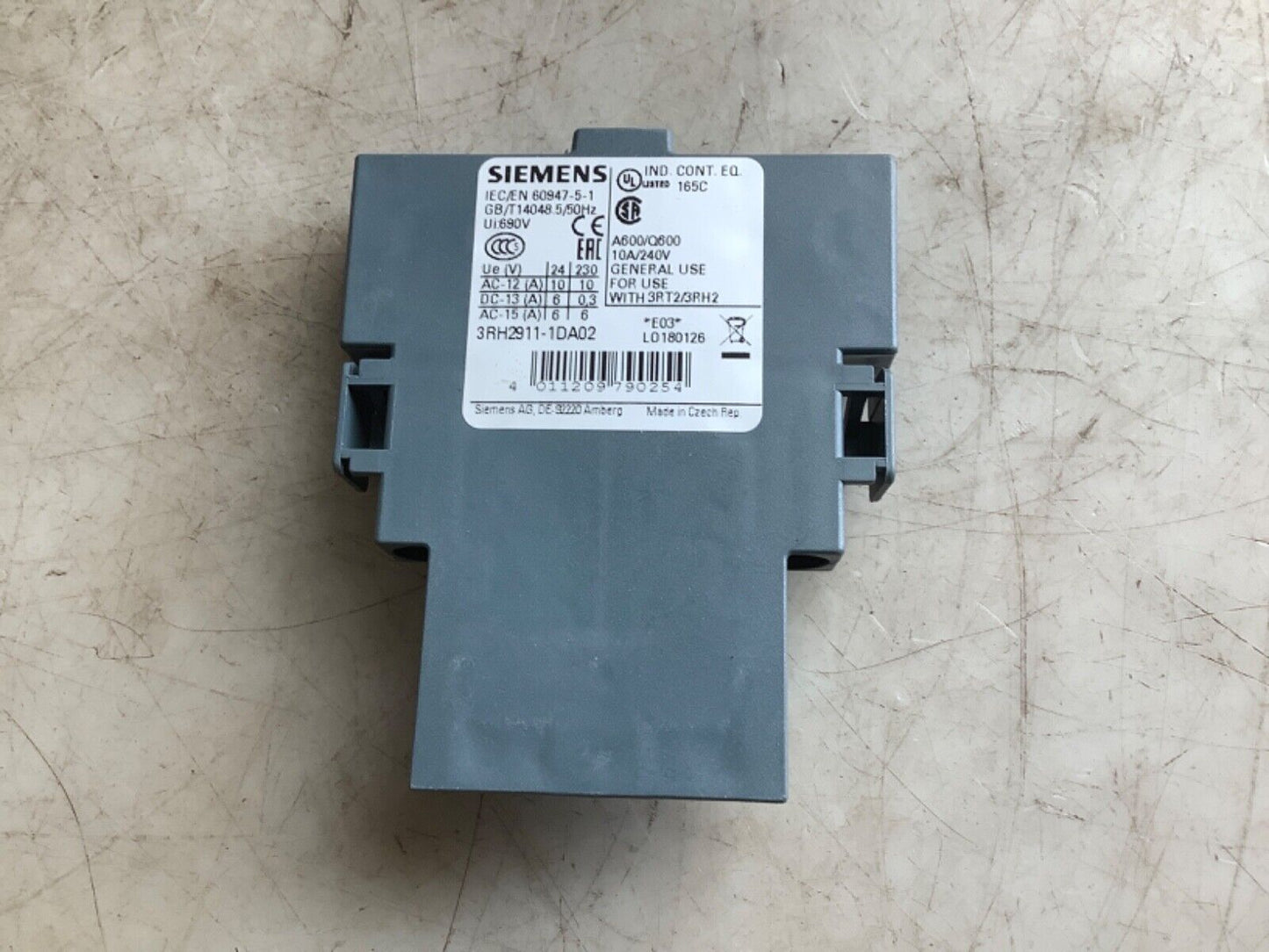 SIEMENS 3RH2911-1DA02 AUXILIARY SWITCH 222
