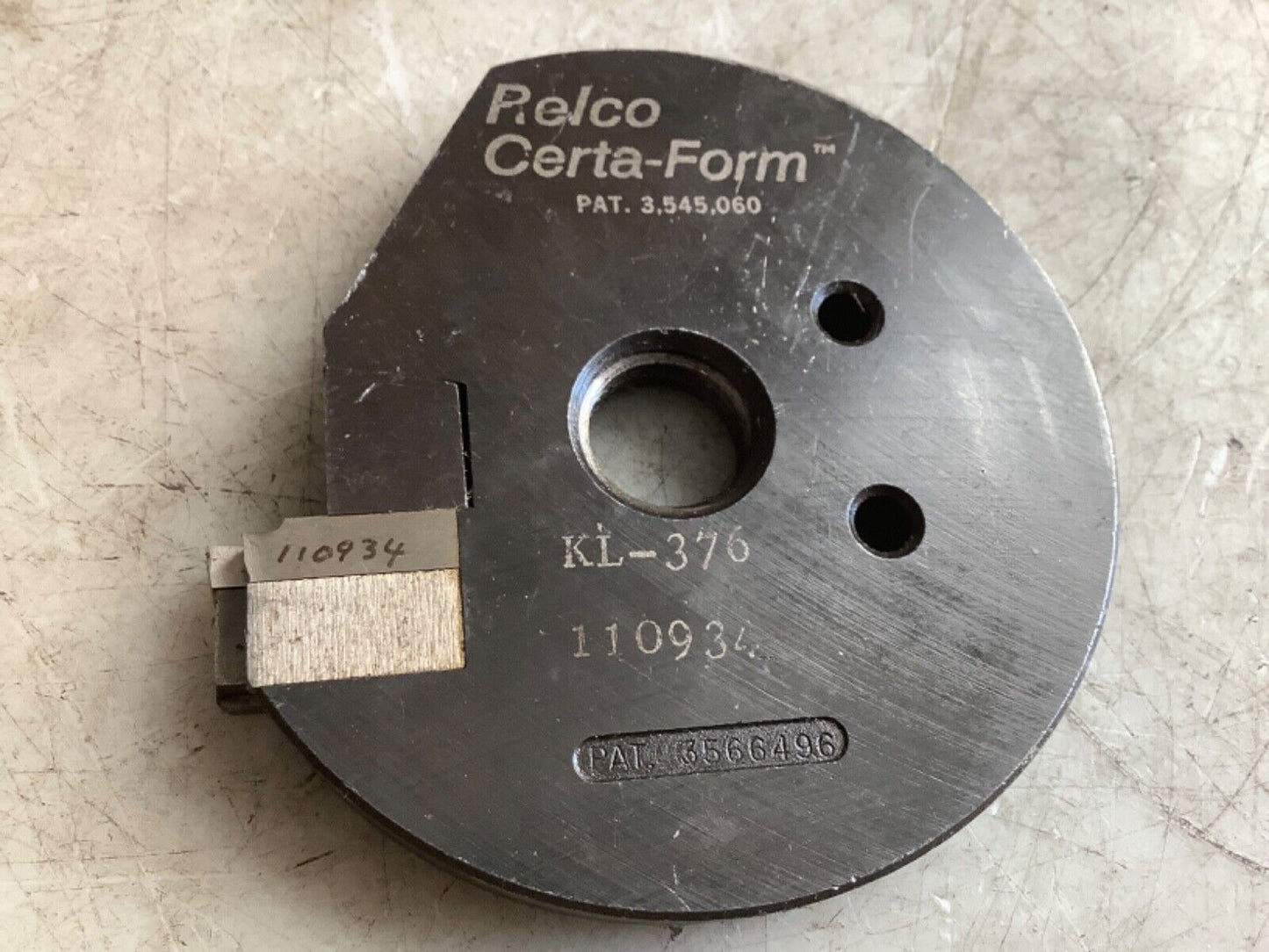RELCO CERTA-FORM KL-376 CIRCULAR FORM TOOL 333