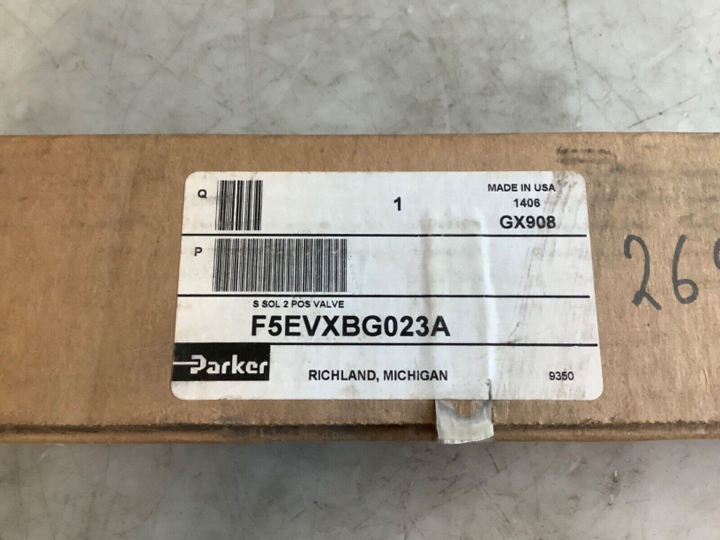 PARKER F5EVXBG023A SOLENOID VALVE 145PSI 115/120V 50/60HZ 3.8VA MAX 444