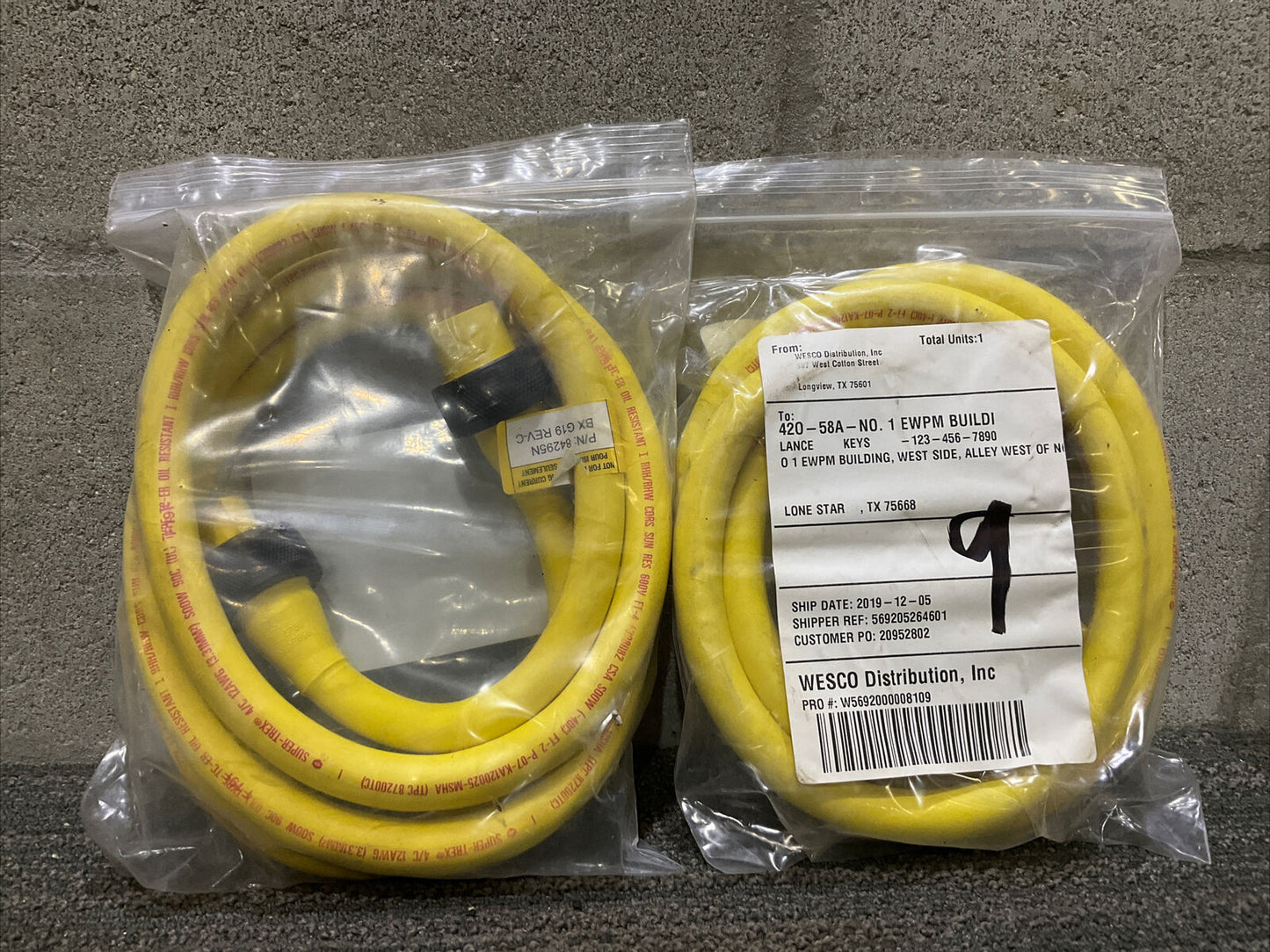 TPC WIRE & CABLE 84295N REV-C 4P 6’ SUPER TREX 12AWG QUICK CONNECTS 222 LOT OF 2