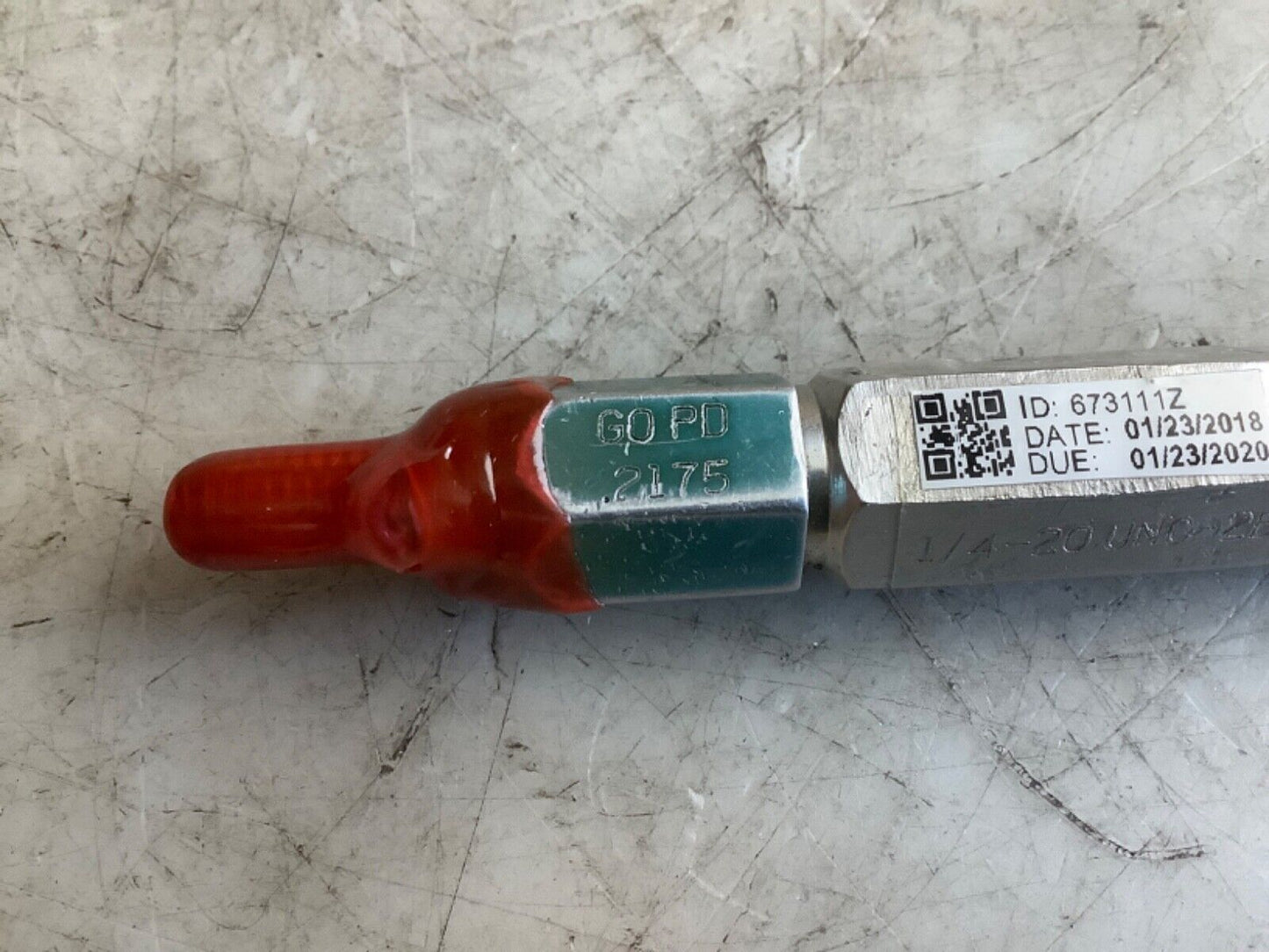 TAFT-PEIRCE 1/4-20UNC-2B PLUG GAGE 673111Z 2081PLY GO/NOGO .2175/.2223 333