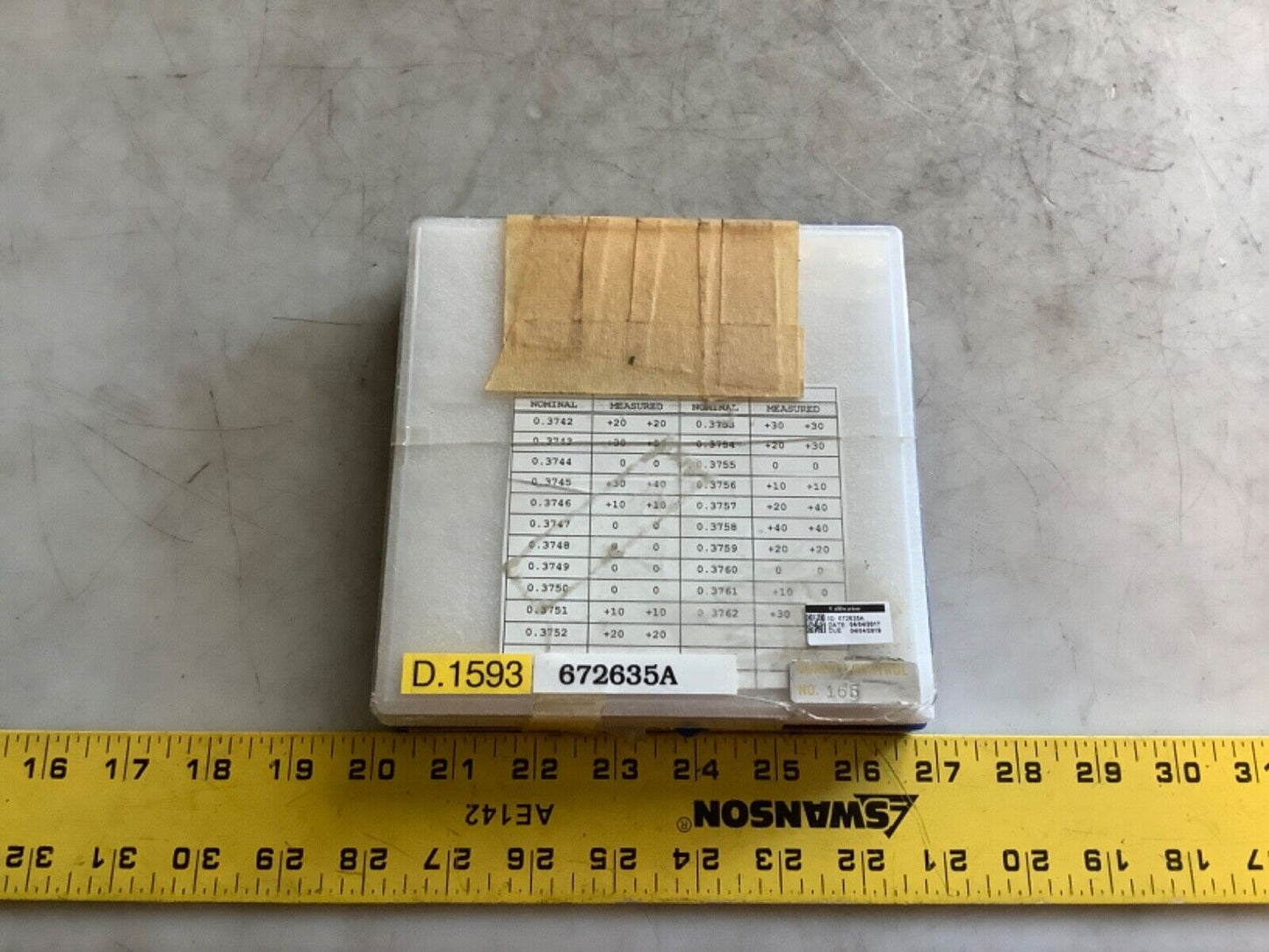 VAN KEUREN PIN GAGE SET .3742-.3752-.3762 333 - QTY 21