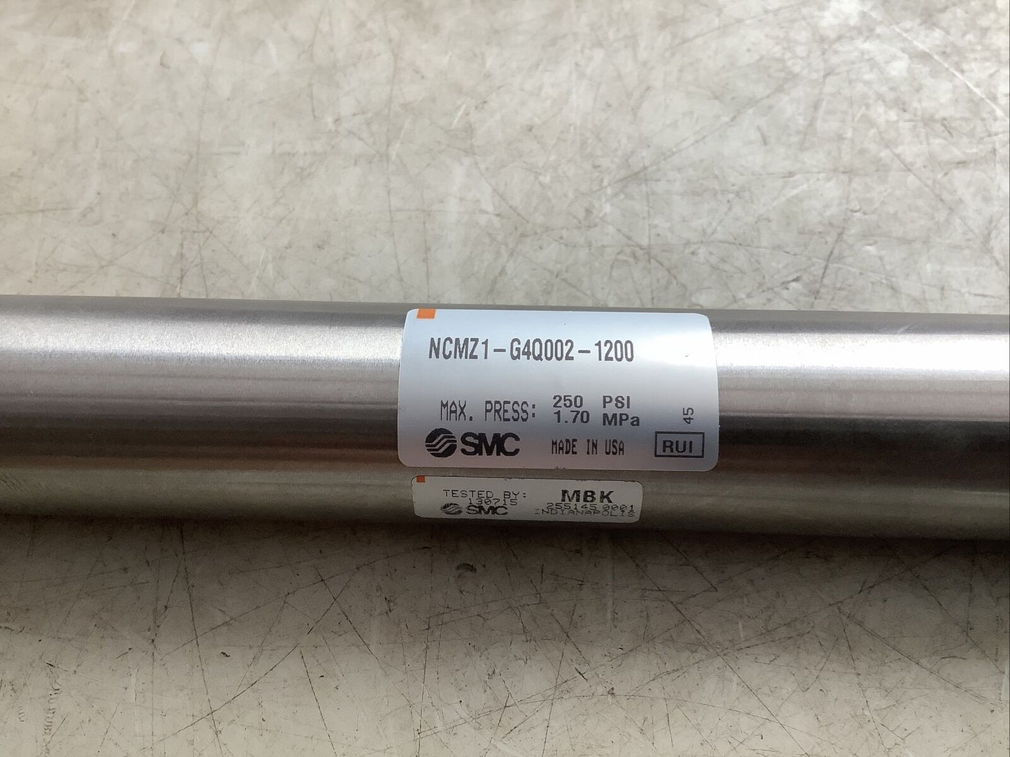 SMC NCMZ1-G4Q002-1200 AIR CYLINDER 250PSI 999