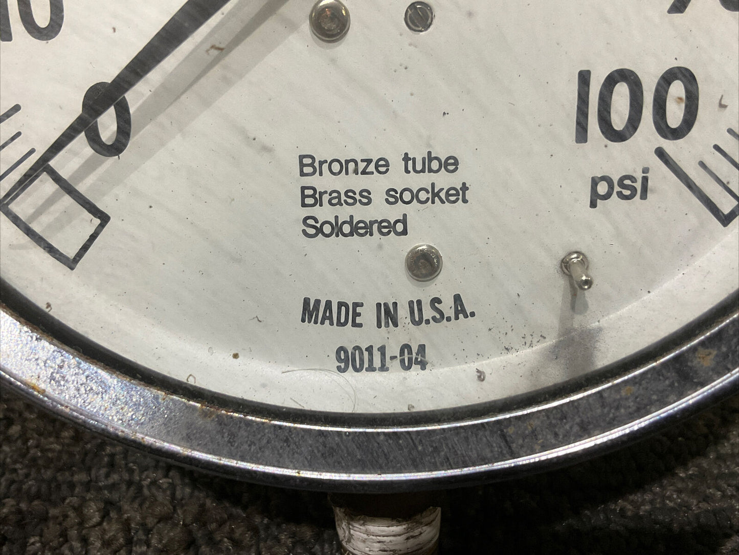WEISS 9011-04 PRESSURE GAGE 100 PSI BRONZE TUBE 222