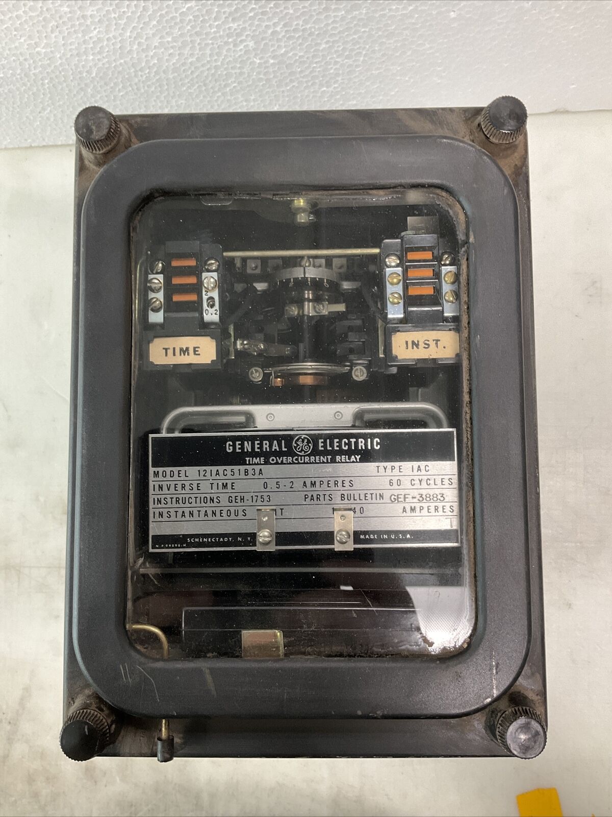 GENERAL ELECTRIC 121AC77B811A TIME OVERCURRENT RELAY 222