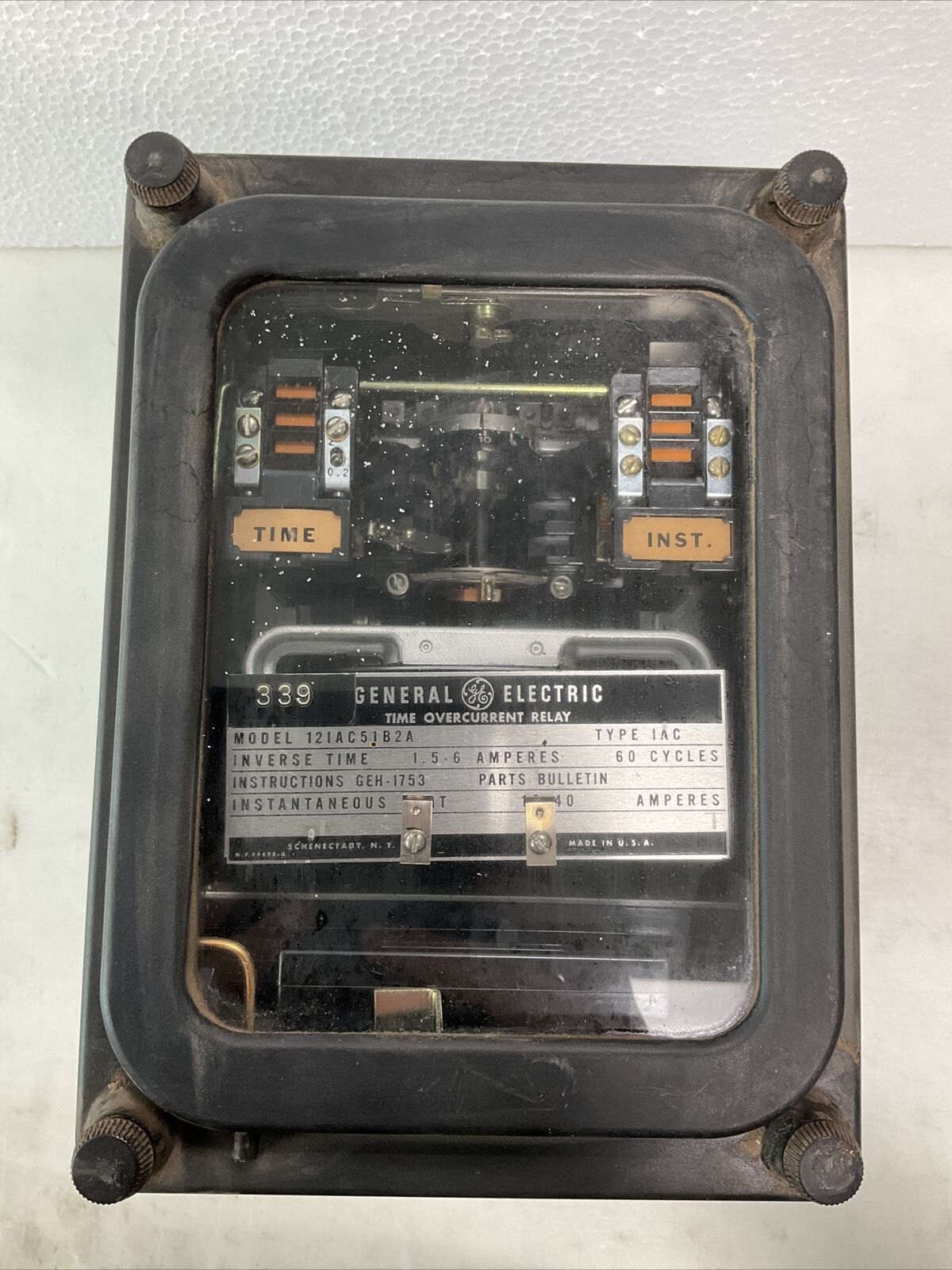 GENERAL ELECTRIC 121AC77B811A TIME OVERCURRENT RELAY 222